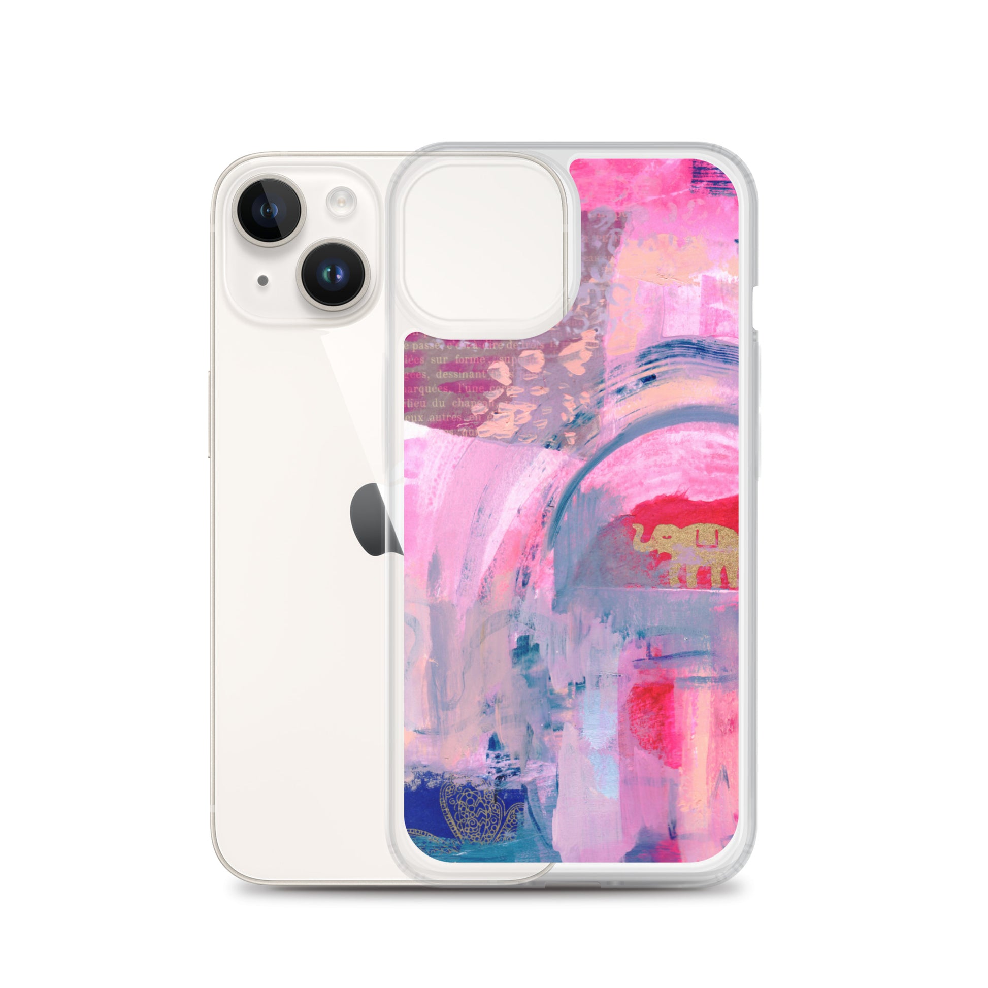 Collage Design Clear Case for iPhone® - Aquamarine Design - Artistic Gifts for Women - Art by Artist Tania Herrera from Aquamarine Design Studio