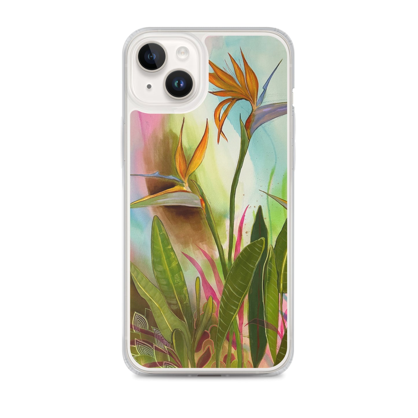 Birds in Paradise Clear Case for iPhone® - Aquamarine Design - Artistic Gifts for Women - Art by Artist Tania Herrera from Aquamarine Design Studio