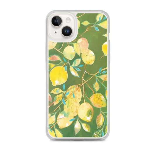 Sorrento Lemons Clear Case for iPhone® - Aquamarine Design - Artistic Gifts for Women - Art by Artist Tania Herrera from Aquamarine Design Studio