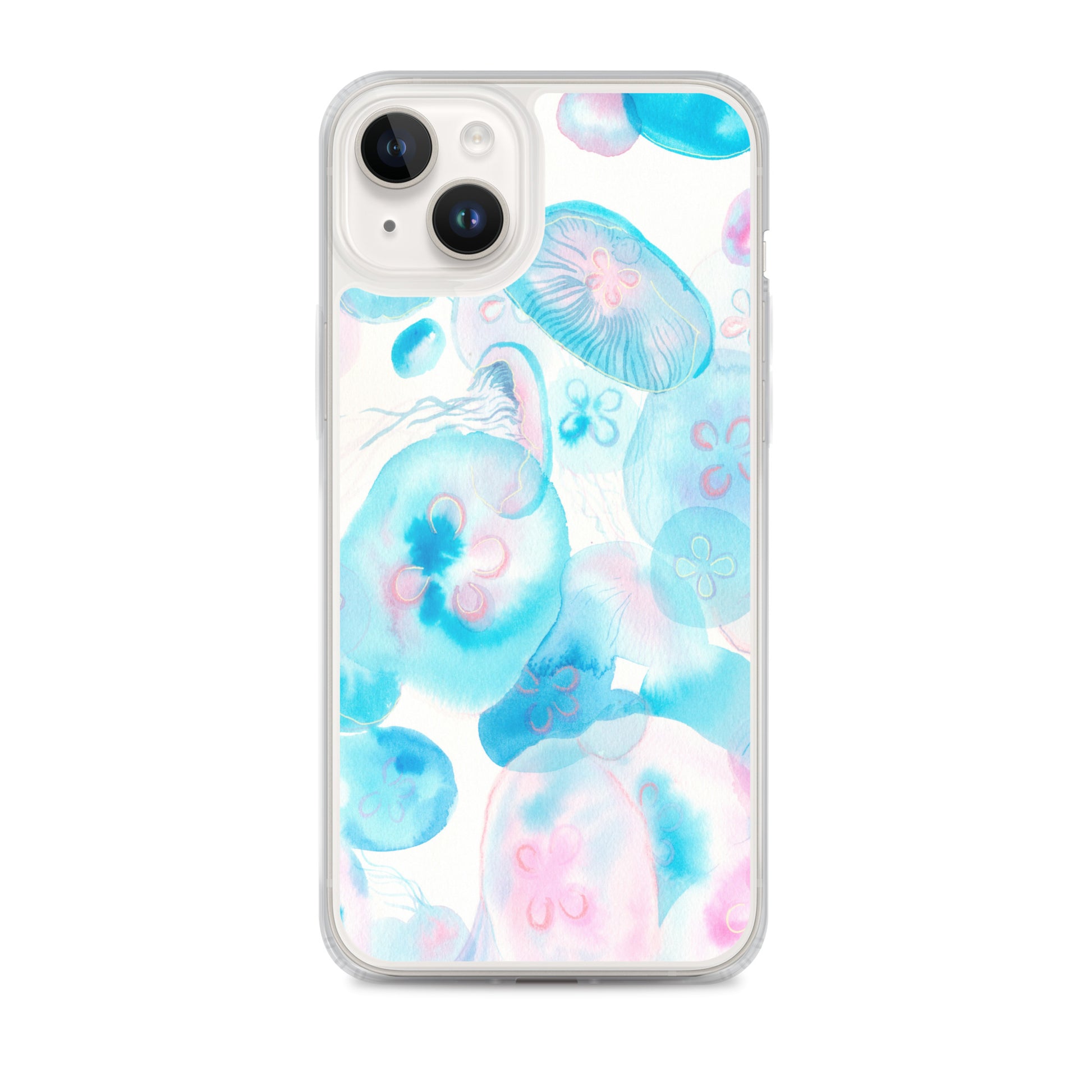 Light Blue Jelly Fish Clear Case for iPhone® - Aquamarine Design - Artistic Gifts for Women - Art by Artist Tania Herrera from Aquamarine Design Studio
