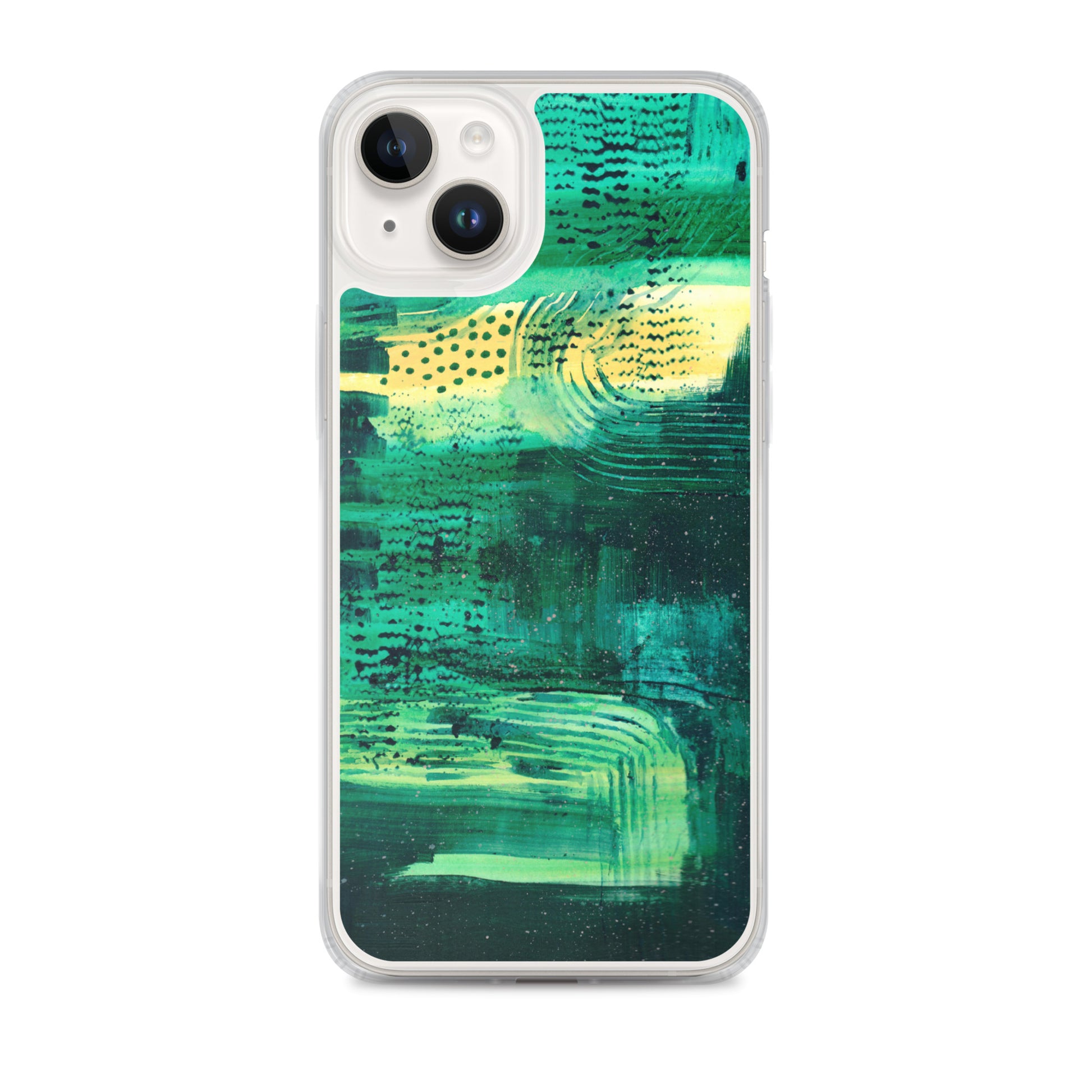 Deep Green Clear Case for iPhone® - Aquamarine Design - Artistic Gifts for Women - Art by Artist Tania Herrera from Aquamarine Design Studio