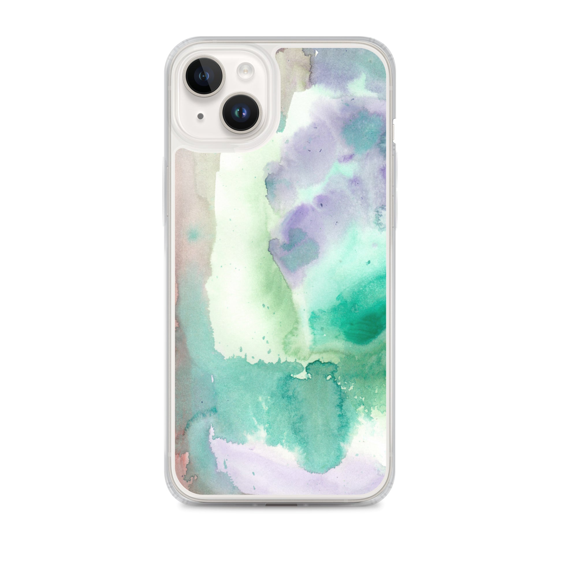Purple and Green Abstract Clear Case for iPhone® - Aquamarine Design - Artistic Gifts for Women - Art by Artist Tania Herrera from Aquamarine Design Studio