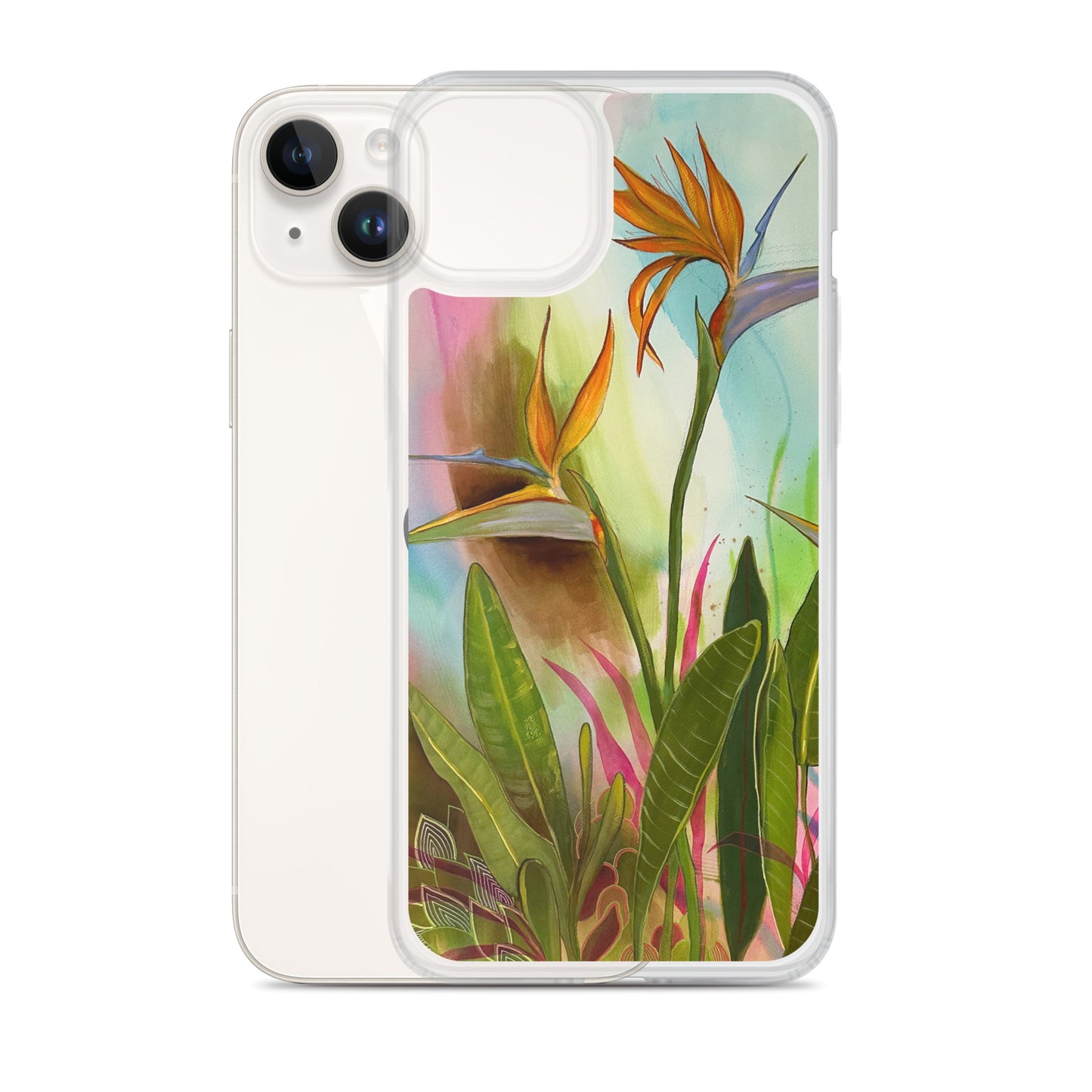 Birds in Paradise Clear Case for iPhone® - Aquamarine Design - Artistic Gifts for Women - Art by Artist Tania Herrera from Aquamarine Design Studio