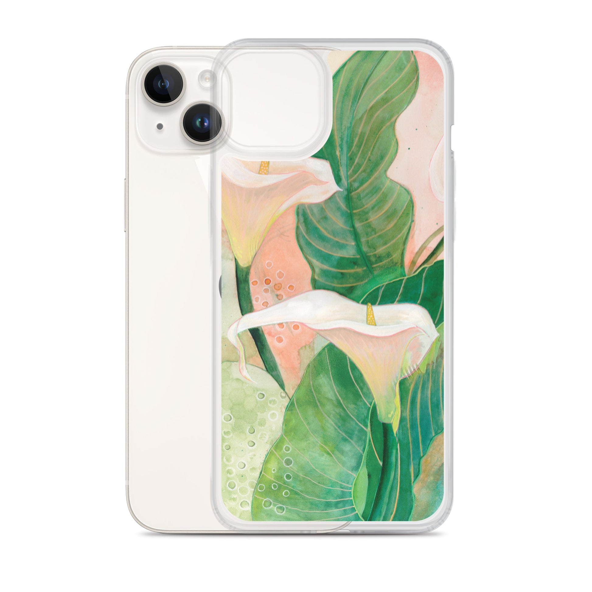 Calla lily Clear Case for iPhone® - Aquamarine Design - Artistic Gifts for Women - Art by Artist Tania Herrera from Aquamarine Design Studio