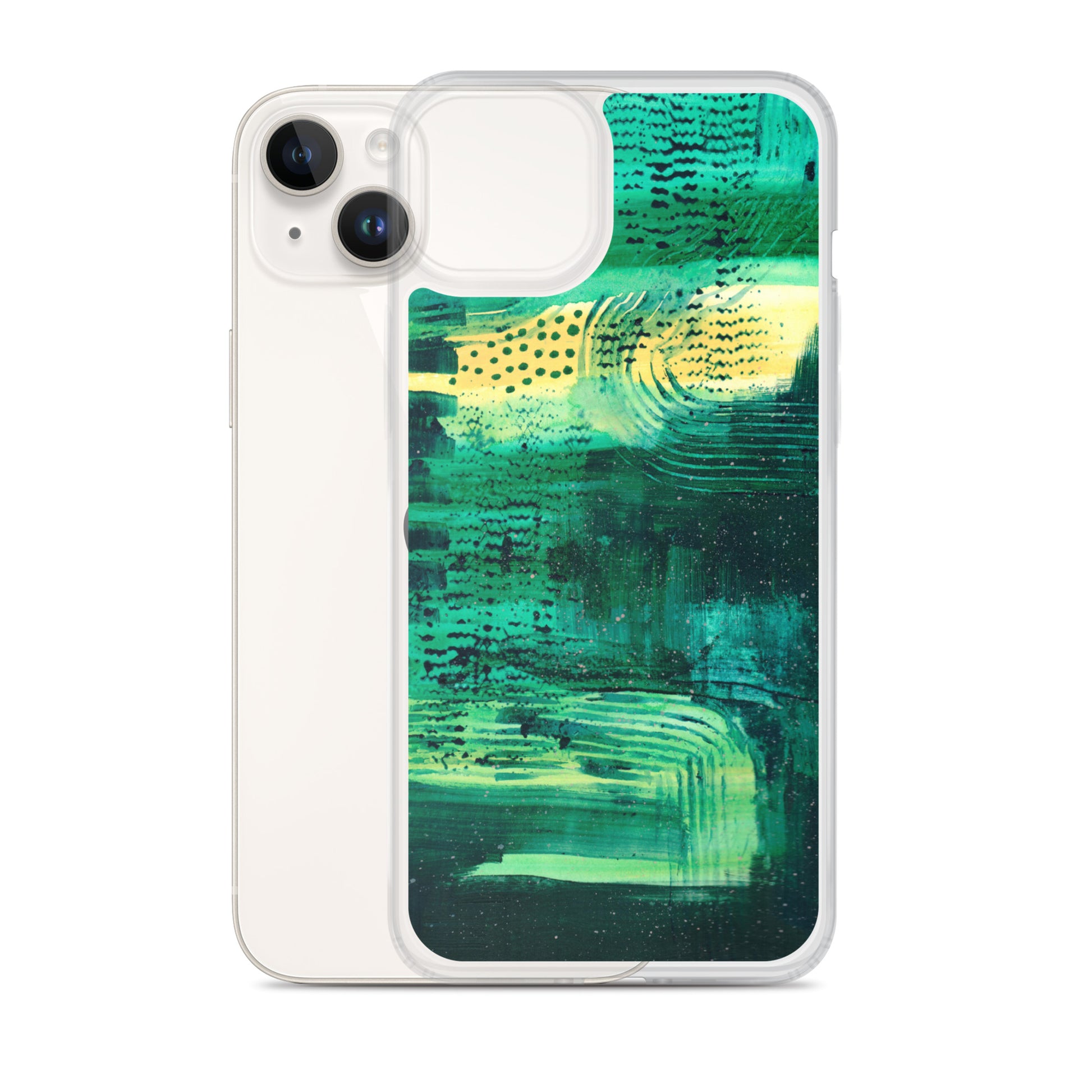 Deep Green Clear Case for iPhone® - Aquamarine Design - Artistic Gifts for Women - Art by Artist Tania Herrera from Aquamarine Design Studio