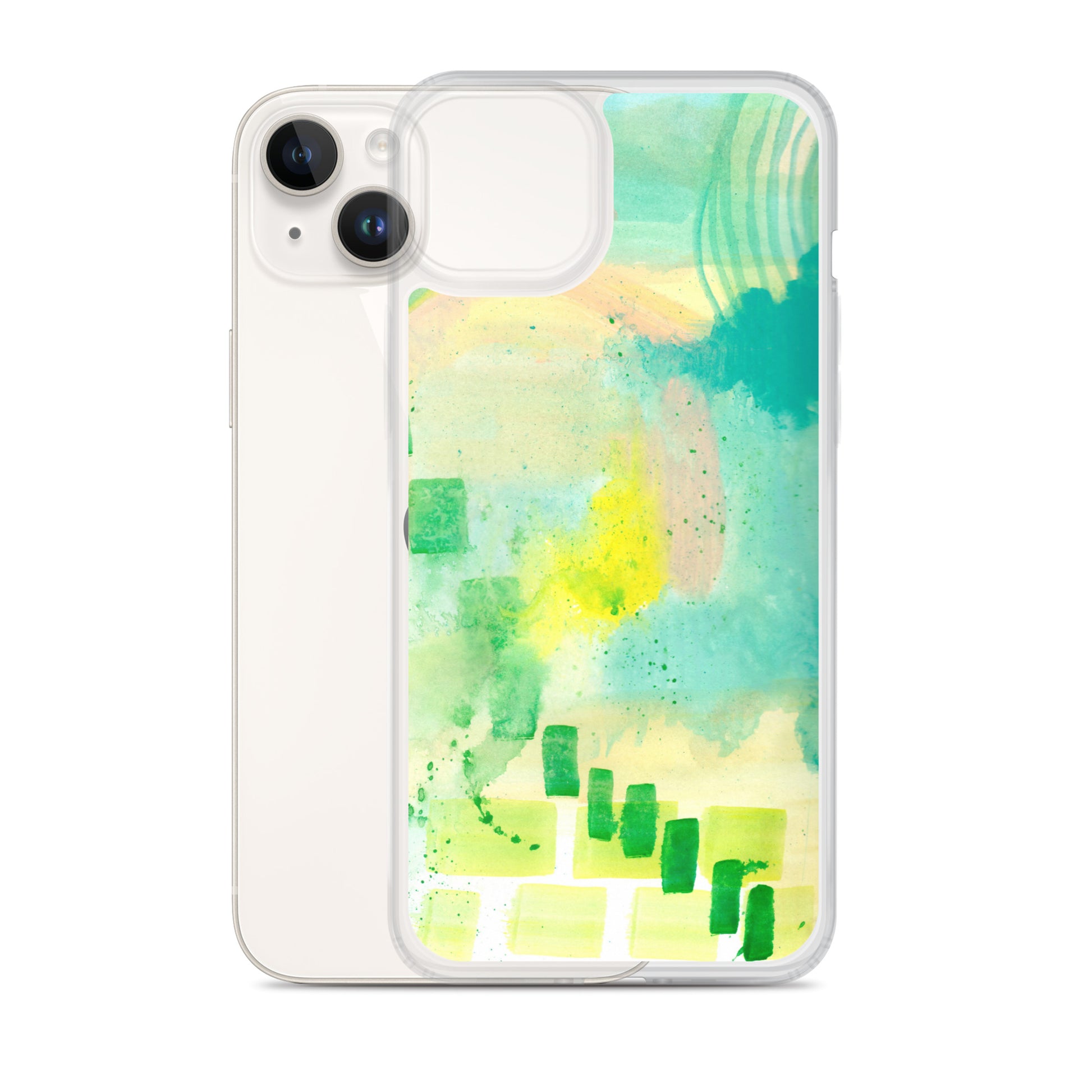 Abstract Aqua Clear Case for iPhone® - Aquamarine Design - Artistic Gifts for Women - Art by Artist Tania Herrera from Aquamarine Design Studio