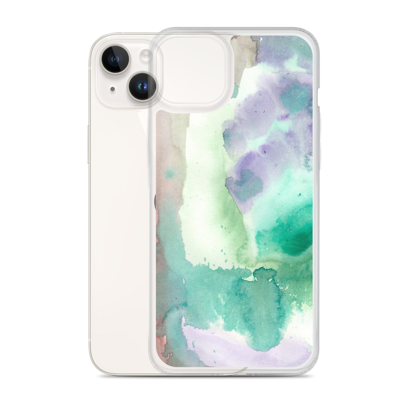 Purple and Green Abstract Clear Case for iPhone® - Aquamarine Design - Artistic Gifts for Women - Art by Artist Tania Herrera from Aquamarine Design Studio