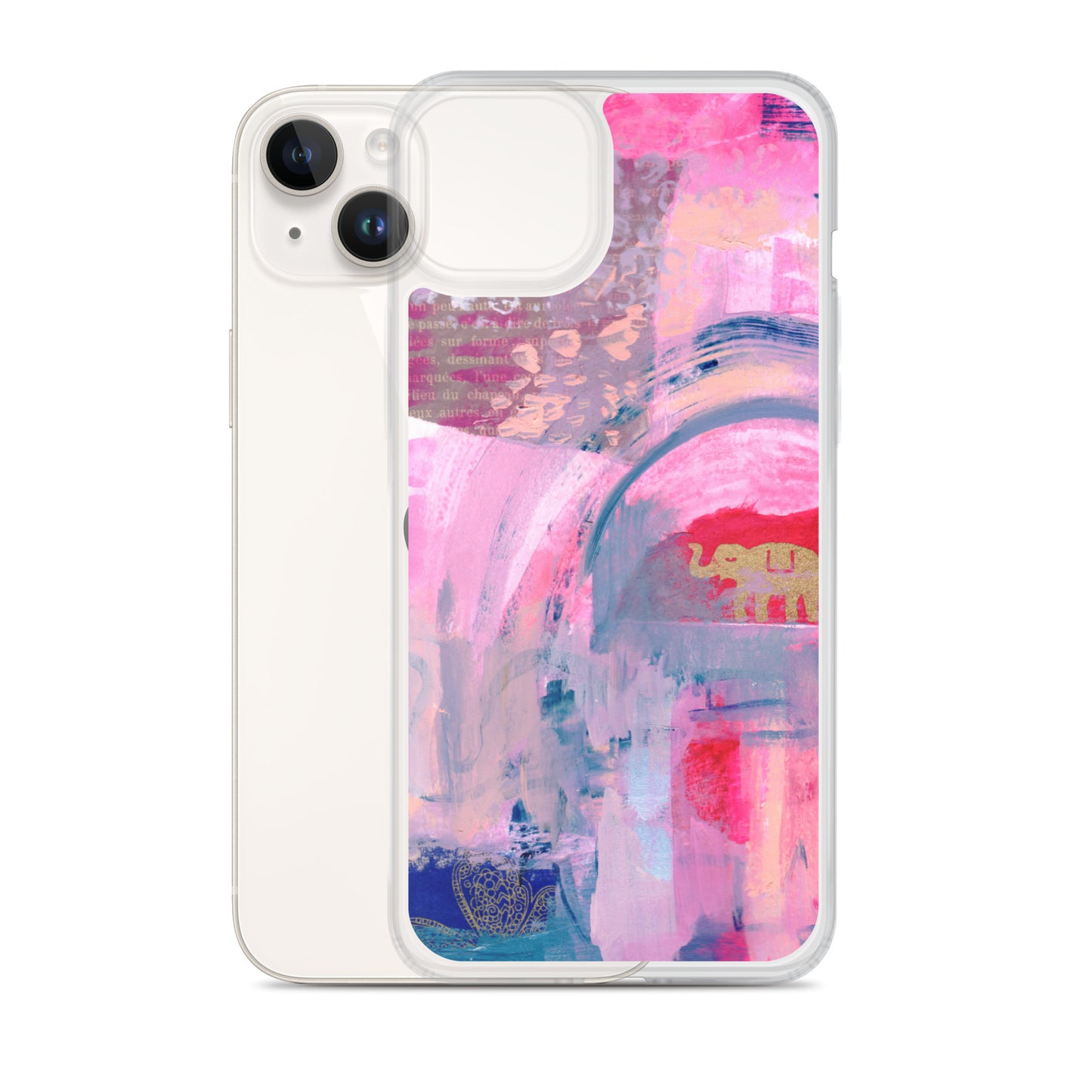Collage Design Clear Case for iPhone® - Aquamarine Design - Artistic Gifts for Women - Art by Artist Tania Herrera from Aquamarine Design Studio