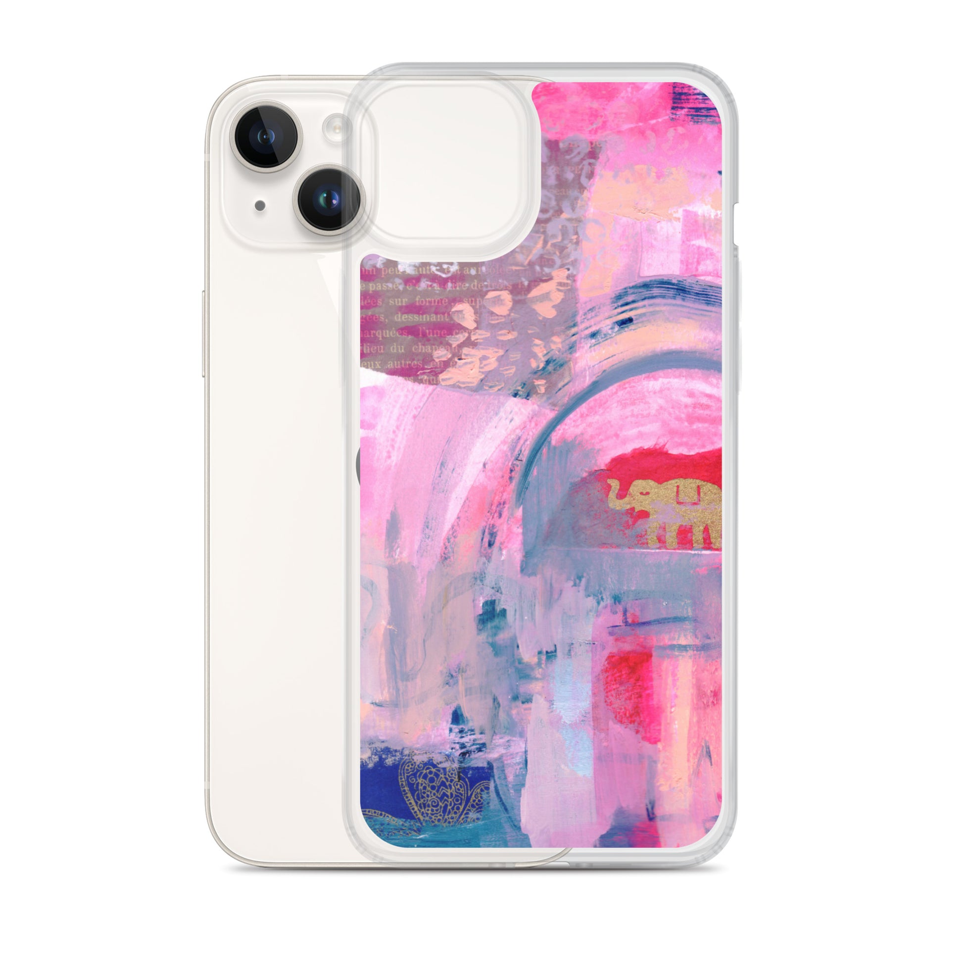 Collage Design Clear Case for iPhone® - Aquamarine Design - Artistic Gifts for Women - Art by Artist Tania Herrera from Aquamarine Design Studio