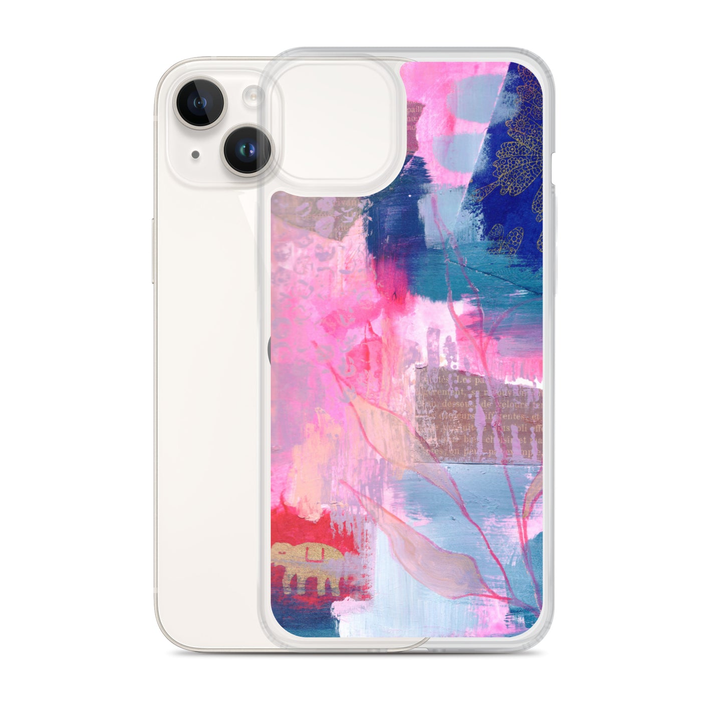 Collage Design Clear Case for iPhone® - Aquamarine Design - Artistic Gifts for Women - Art by Artist Tania Herrera from Aquamarine Design Studio