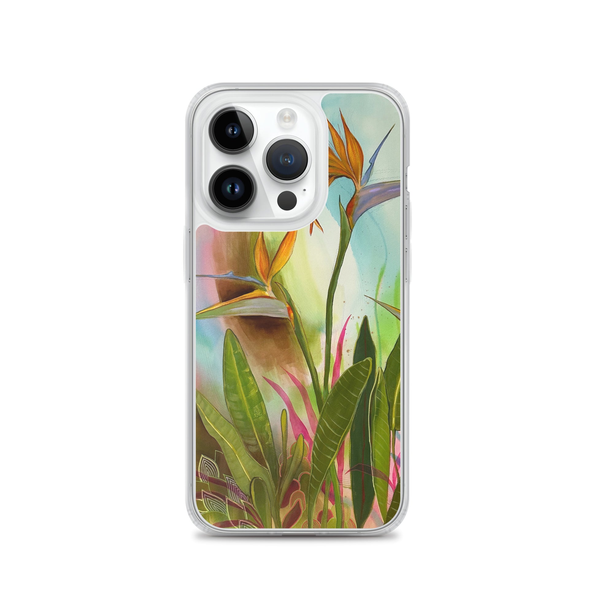 Birds in Paradise Clear Case for iPhone® - Aquamarine Design - Artistic Gifts for Women - Art by Artist Tania Herrera from Aquamarine Design Studio