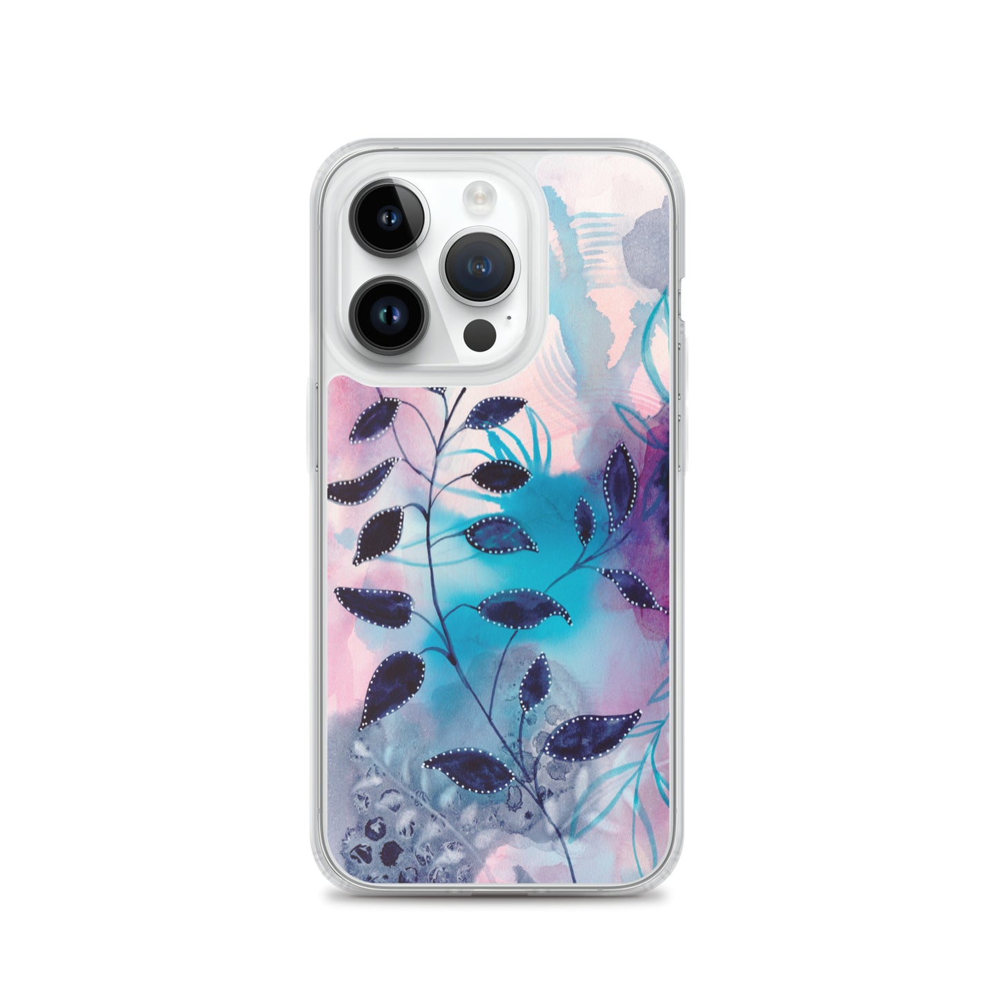 Blue Leaves2 Clear Case for iPhone® - Aquamarine Design - Artistic Gifts for Women - Art by Artist Tania Herrera from Aquamarine Design Studio