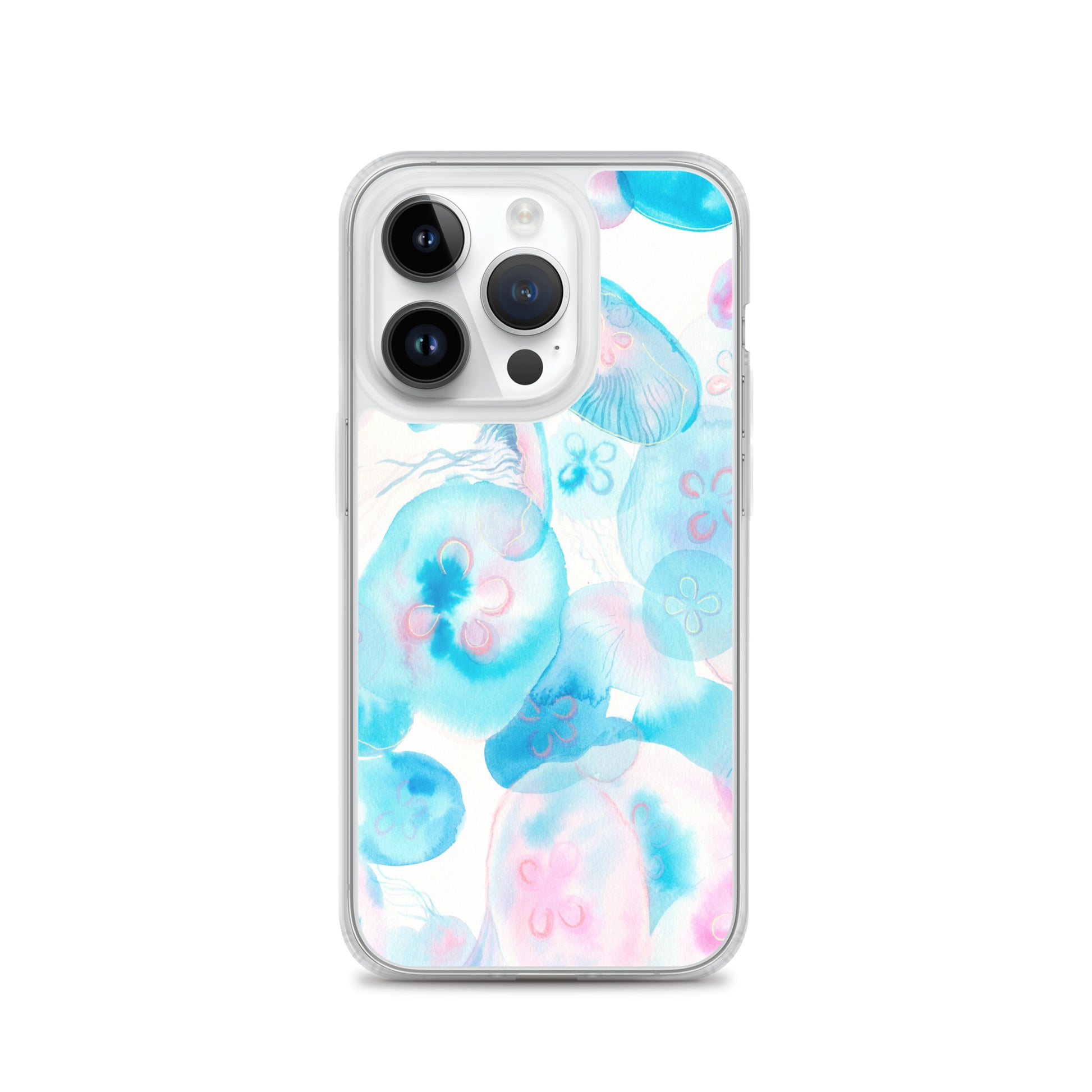 Light Blue Jelly Fish Clear Case for iPhone® - Aquamarine Design - Artistic Gifts for Women - Art by Artist Tania Herrera from Aquamarine Design Studio