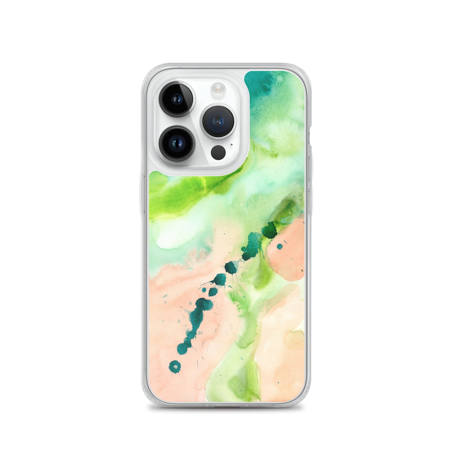 Coral and Aqua Abstract Design Clear Case for iPhone® - Aquamarine Design - Artistic Gifts for Women - Art by Artist Tania Herrera from Aquamarine Design Studio