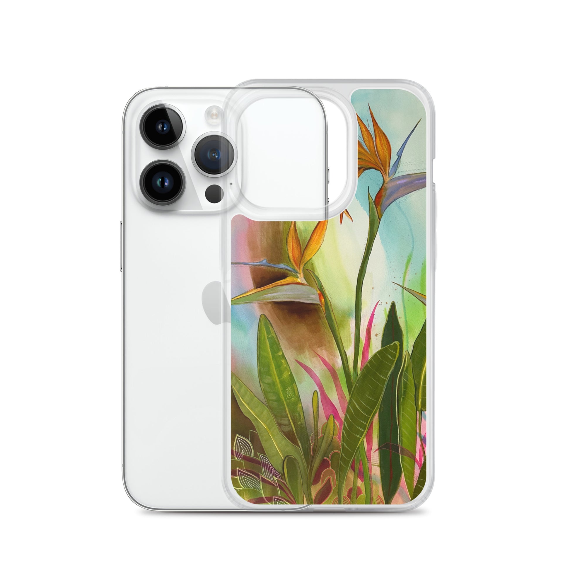 Birds in Paradise Clear Case for iPhone® - Aquamarine Design - Artistic Gifts for Women - Art by Artist Tania Herrera from Aquamarine Design Studio