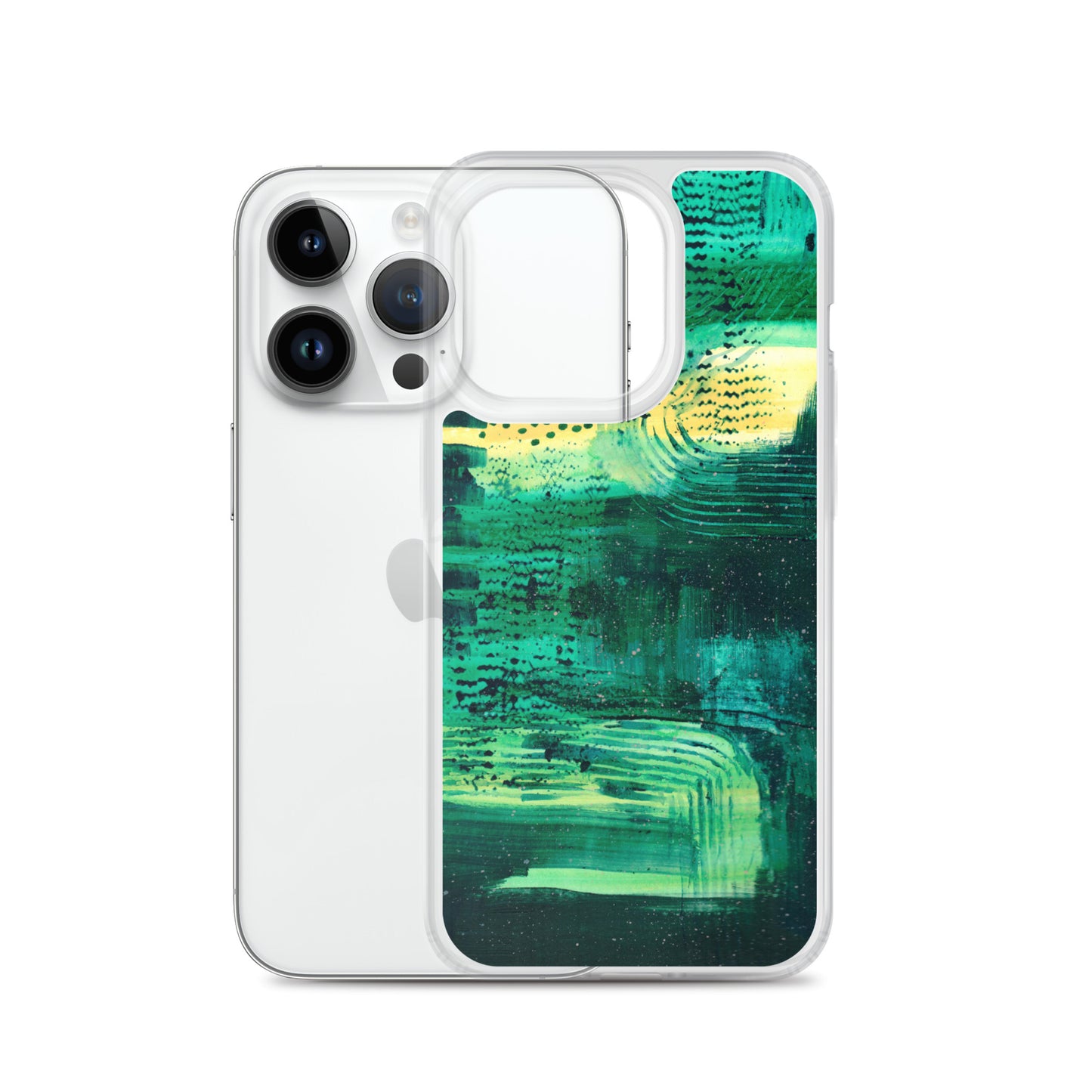 Deep Green Clear Case for iPhone® - Aquamarine Design - Artistic Gifts for Women - Art by Artist Tania Herrera from Aquamarine Design Studio
