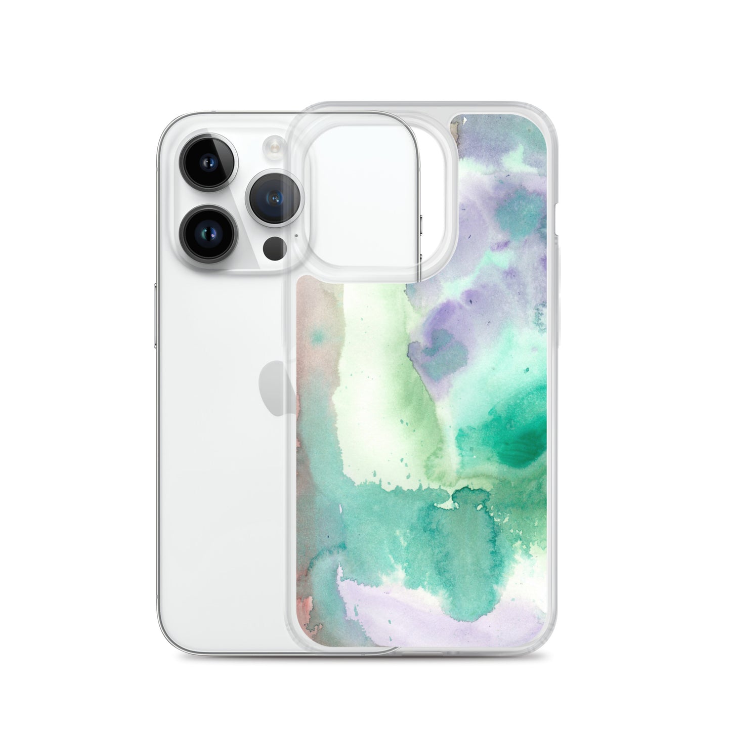Purple and Green Abstract Clear Case for iPhone® - Aquamarine Design - Artistic Gifts for Women - Art by Artist Tania Herrera from Aquamarine Design Studio
