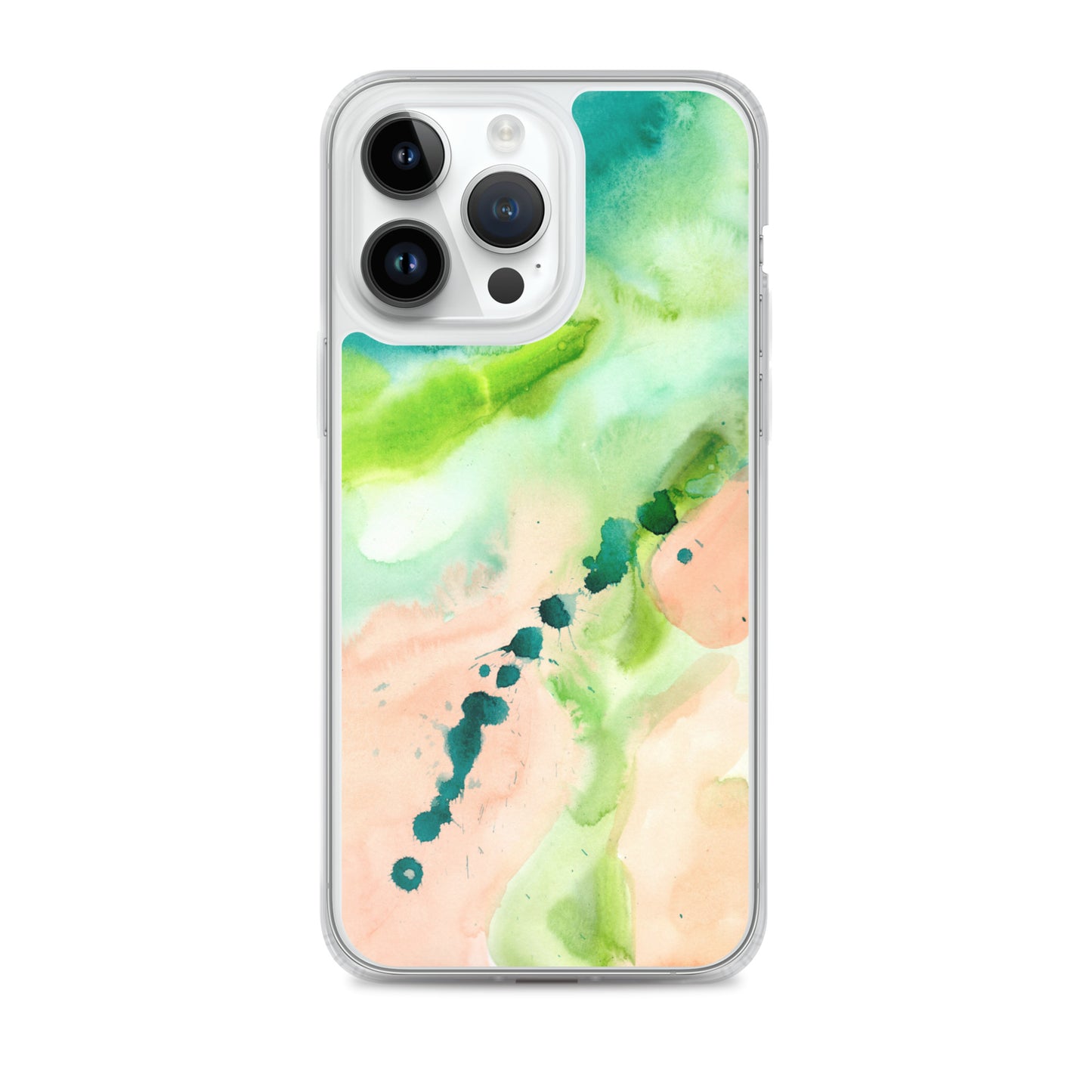 Coral and Aqua Abstract Design Clear Case for iPhone® - Aquamarine Design - Artistic Gifts for Women - Art by Artist Tania Herrera from Aquamarine Design Studio