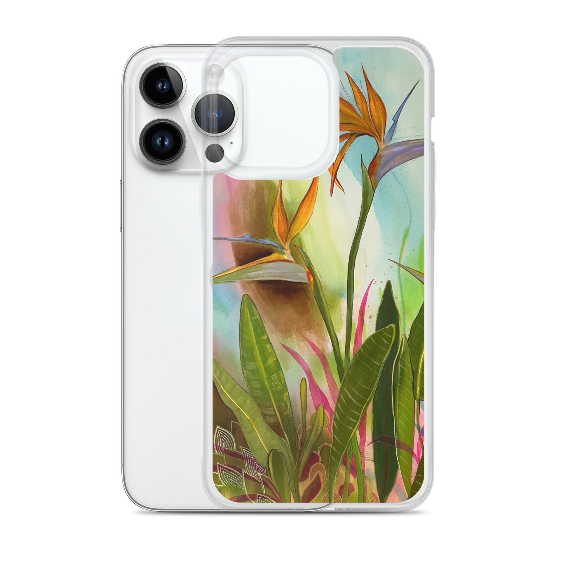 Birds in Paradise Clear Case for iPhone® - Aquamarine Design - Artistic Gifts for Women - Art by Artist Tania Herrera from Aquamarine Design Studio