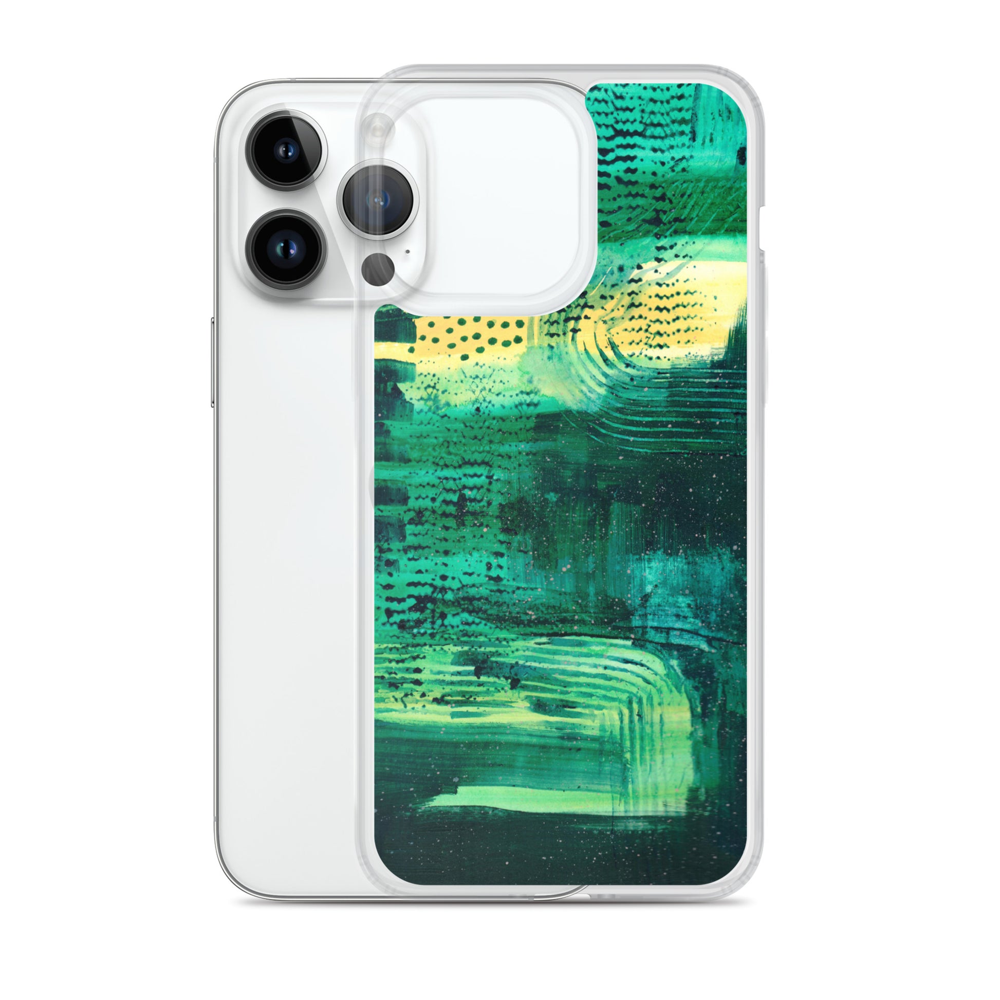 Deep Green Clear Case for iPhone® - Aquamarine Design - Artistic Gifts for Women - Art by Artist Tania Herrera from Aquamarine Design Studio
