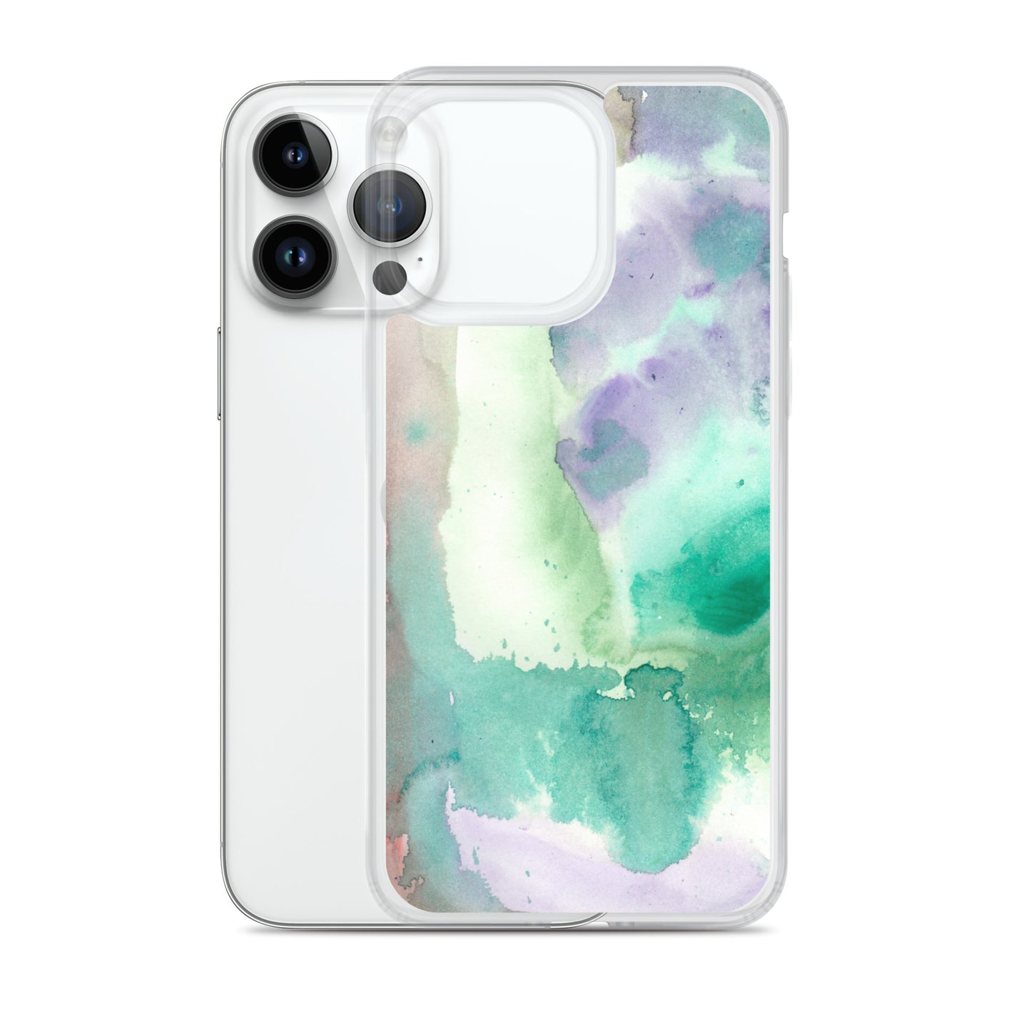 Purple and Green Abstract Clear Case for iPhone® - Aquamarine Design - Artistic Gifts for Women - Art by Artist Tania Herrera from Aquamarine Design Studio