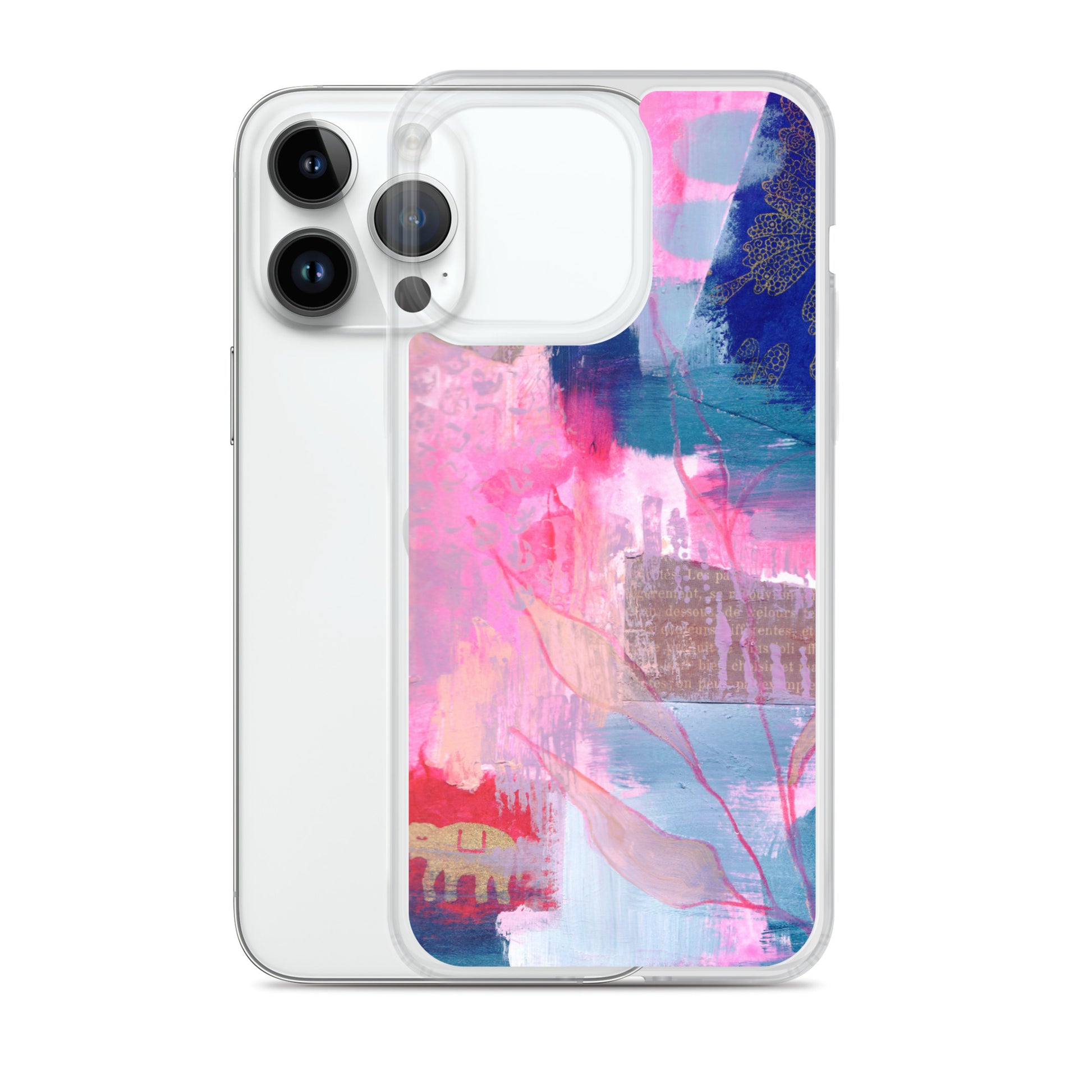 Collage Design Clear Case for iPhone® - Aquamarine Design - Artistic Gifts for Women - Art by Artist Tania Herrera from Aquamarine Design Studio