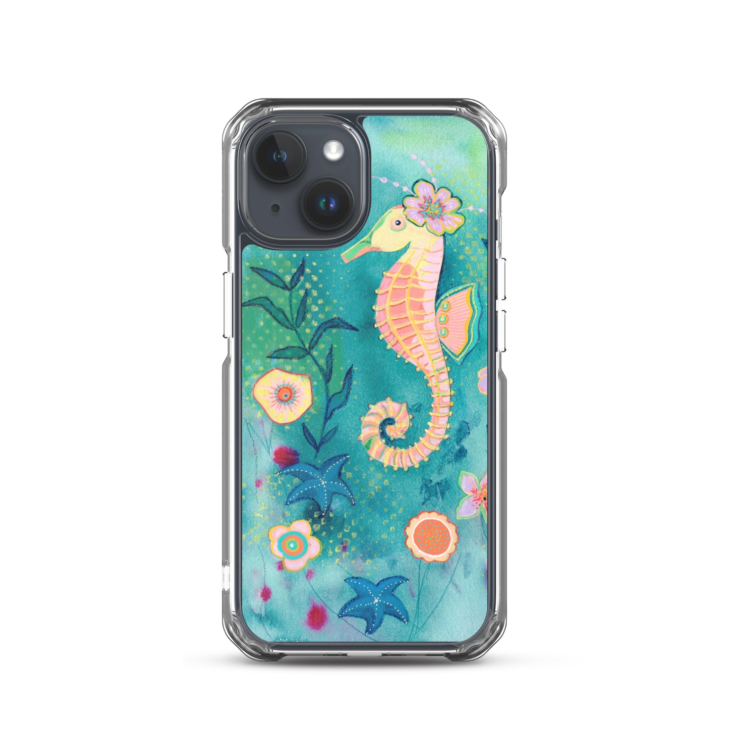 Seahorse Clear Case for iPhone® - Aquamarine Design - Artistic Gifts for Women - Art by Artist Tania Herrera from Aquamarine Design Studio