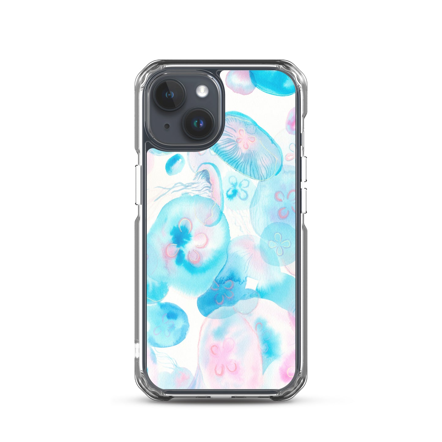 Light Blue Jelly Fish Clear Case for iPhone® - Aquamarine Design - Artistic Gifts for Women - Art by Artist Tania Herrera from Aquamarine Design Studio