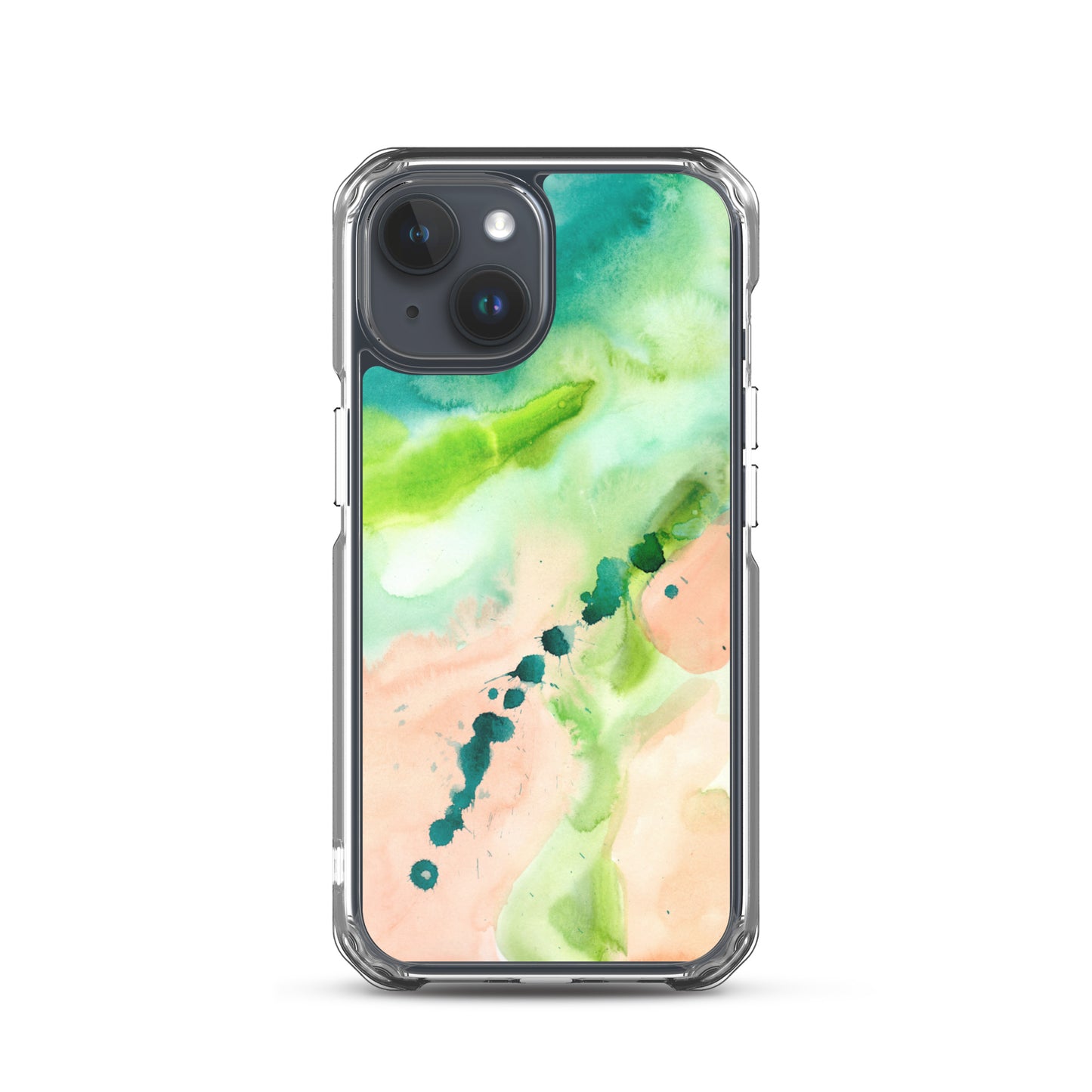Coral and Aqua Abstract Design Clear Case for iPhone® - Aquamarine Design - Artistic Gifts for Women - Art by Artist Tania Herrera from Aquamarine Design Studio