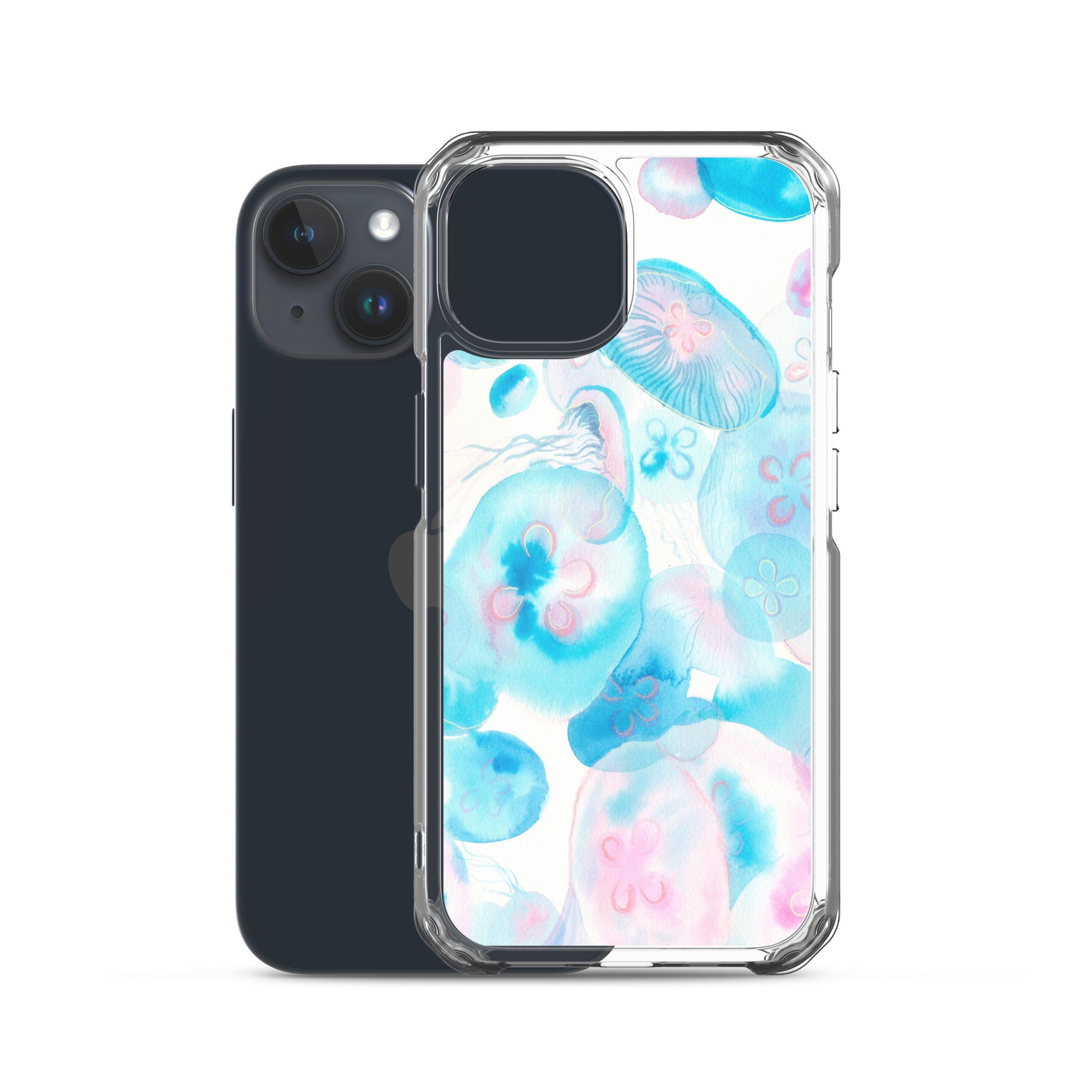Light Blue Jelly Fish Clear Case for iPhone® - Aquamarine Design - Artistic Gifts for Women - Art by Artist Tania Herrera from Aquamarine Design Studio