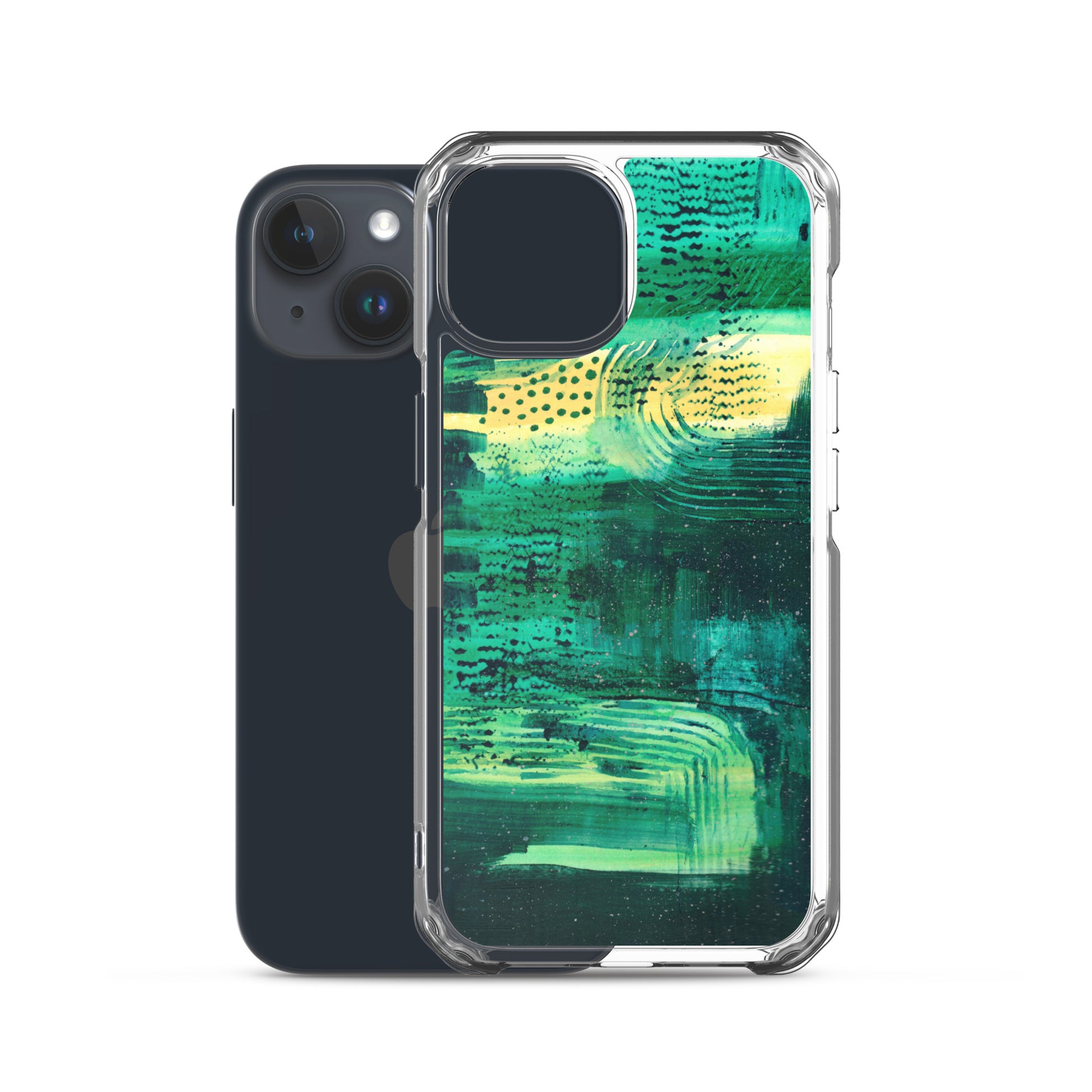 Deep Green Clear Case for iPhone® - Aquamarine Design - Artistic Gifts for Women - Art by Artist Tania Herrera from Aquamarine Design Studio