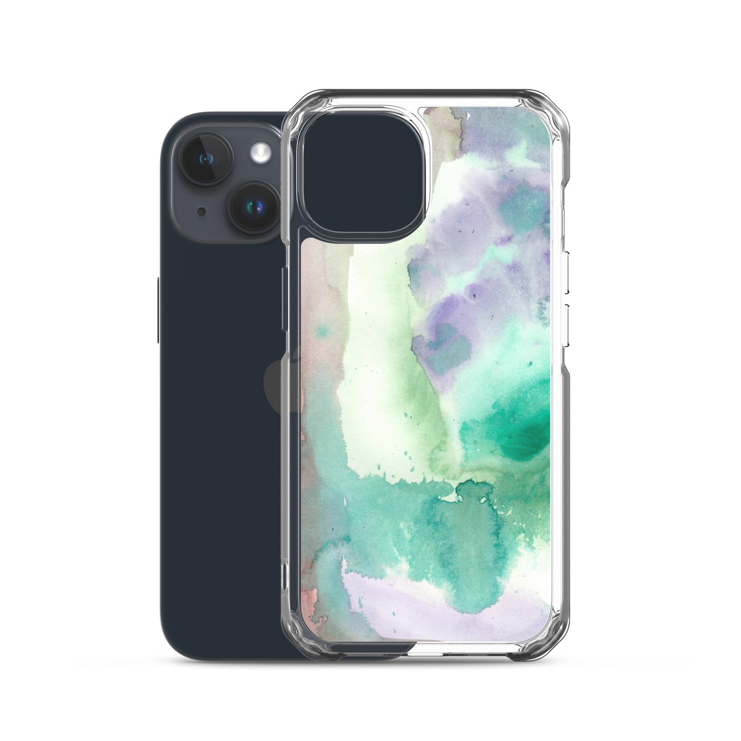 Purple and Green Abstract Clear Case for iPhone® - Aquamarine Design - Artistic Gifts for Women - Art by Artist Tania Herrera from Aquamarine Design Studio