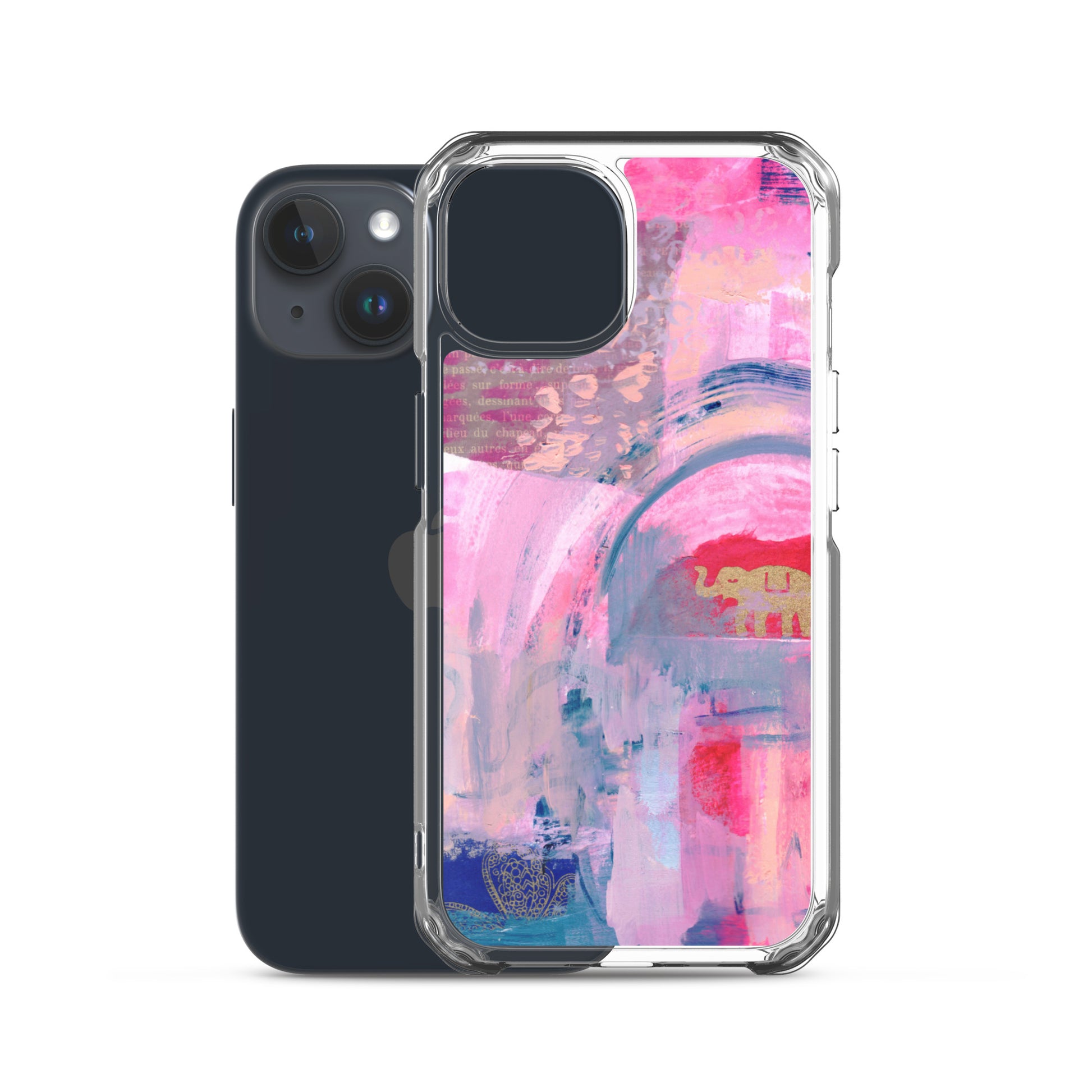 Collage Design Clear Case for iPhone® - Aquamarine Design - Artistic Gifts for Women - Art by Artist Tania Herrera from Aquamarine Design Studio