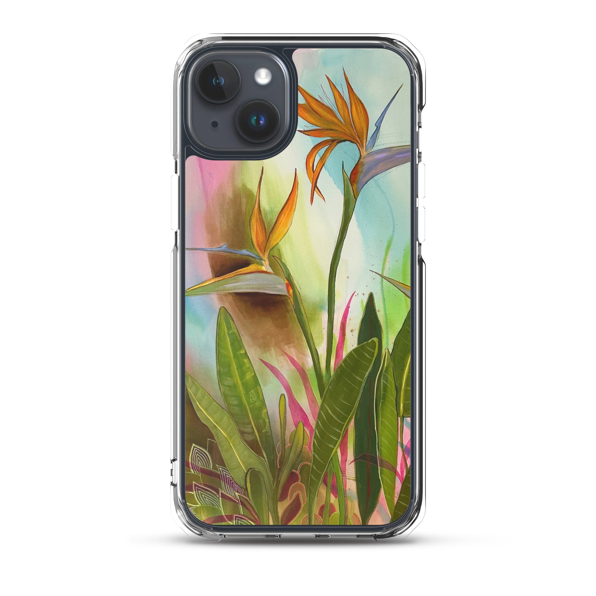 Birds in Paradise Clear Case for iPhone® - Aquamarine Design - Artistic Gifts for Women - Art by Artist Tania Herrera from Aquamarine Design Studio