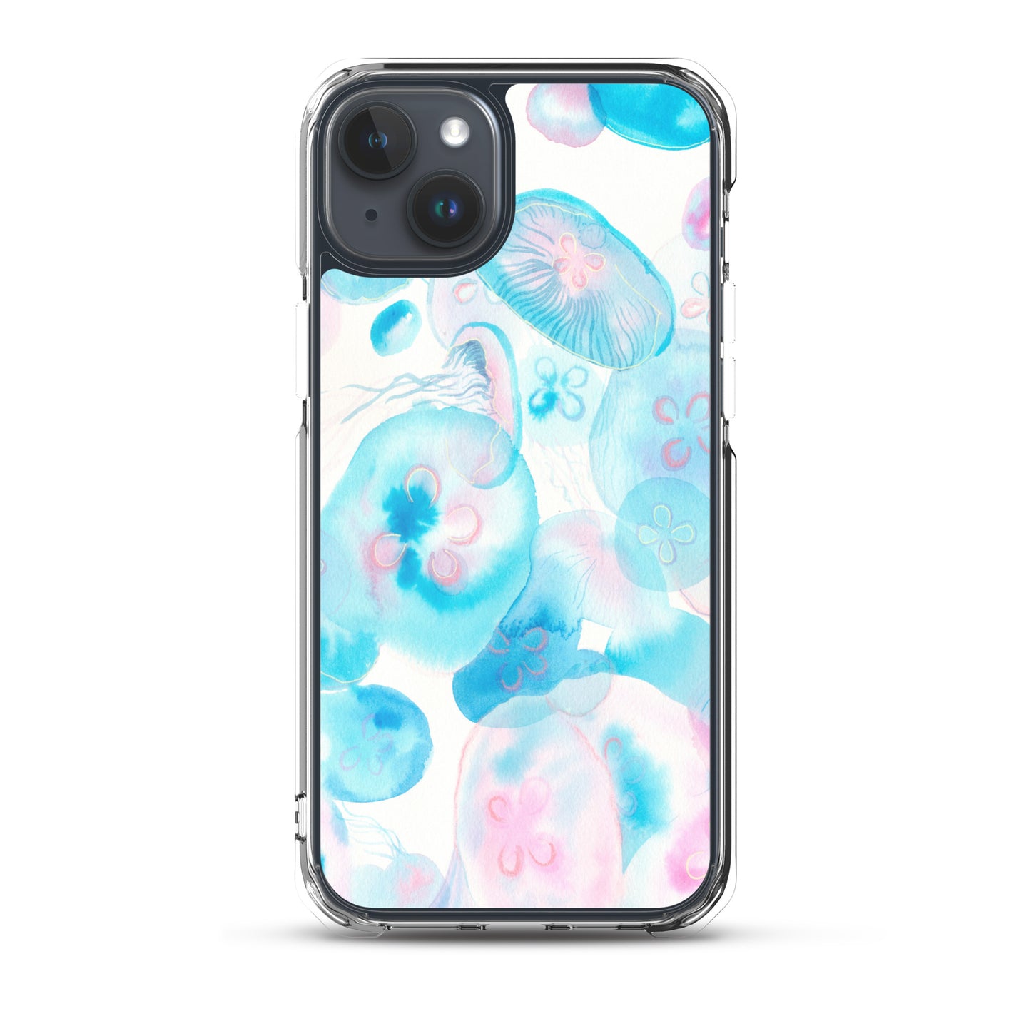 Light Blue Jelly Fish Clear Case for iPhone® - Aquamarine Design - Artistic Gifts for Women - Art by Artist Tania Herrera from Aquamarine Design Studio