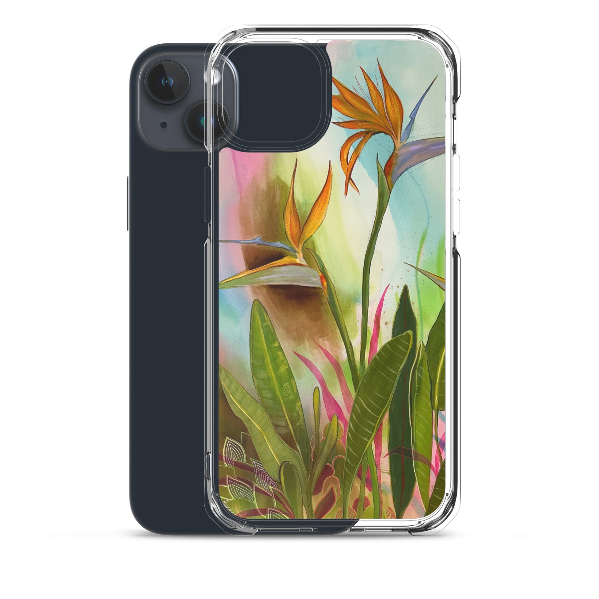 Birds in Paradise Clear Case for iPhone® - Aquamarine Design - Artistic Gifts for Women - Art by Artist Tania Herrera from Aquamarine Design Studio