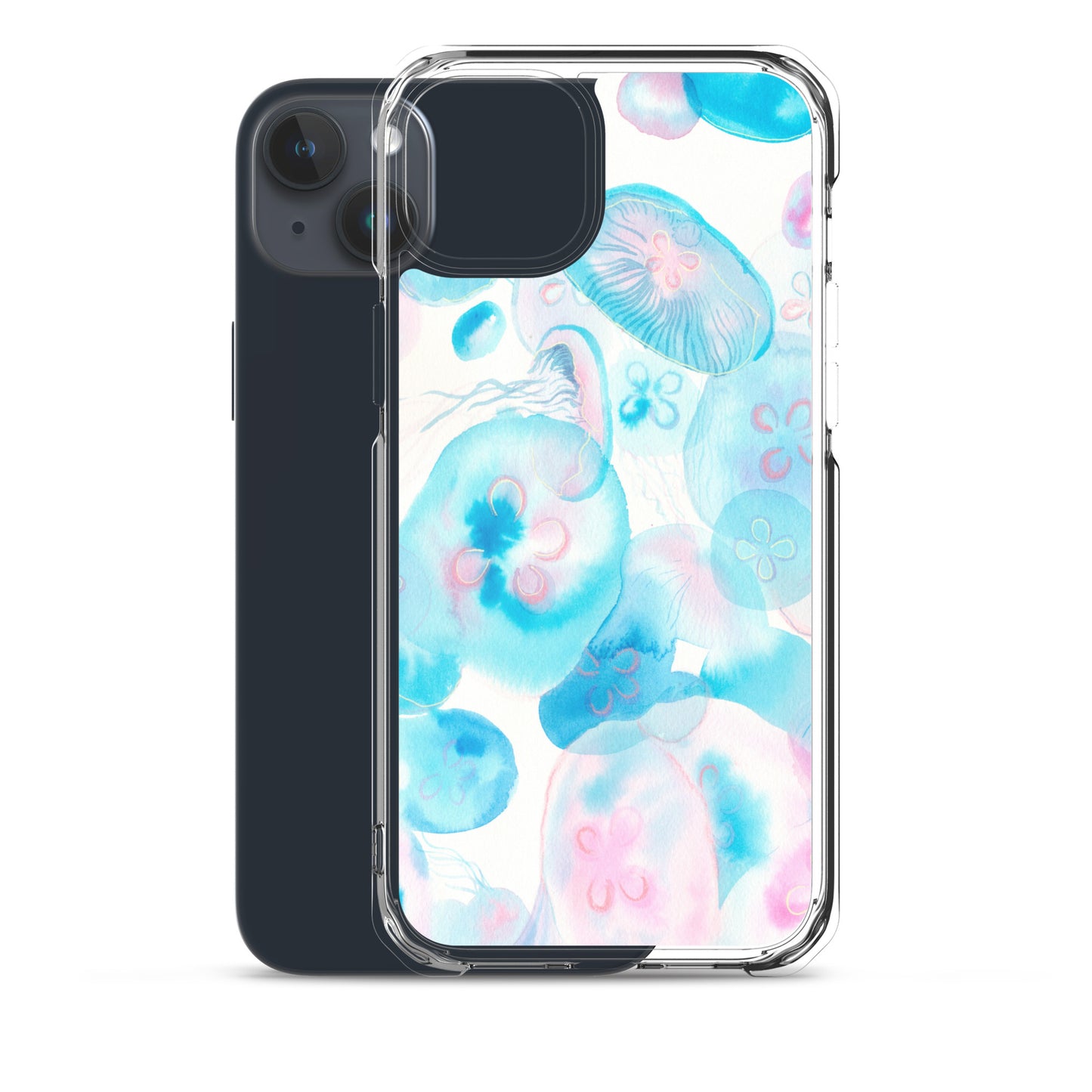 Light Blue Jelly Fish Clear Case for iPhone® - Aquamarine Design - Artistic Gifts for Women - Art by Artist Tania Herrera from Aquamarine Design Studio