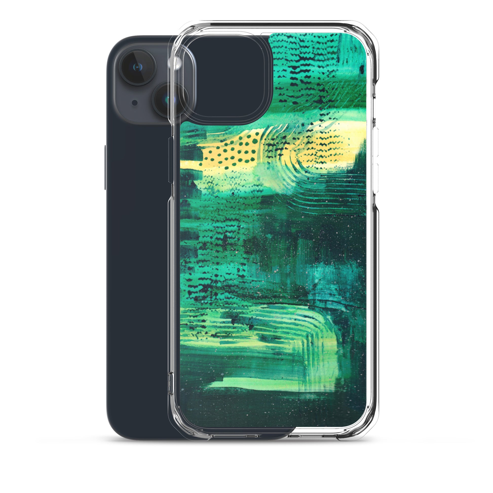 Deep Green Clear Case for iPhone® - Aquamarine Design - Artistic Gifts for Women - Art by Artist Tania Herrera from Aquamarine Design Studio