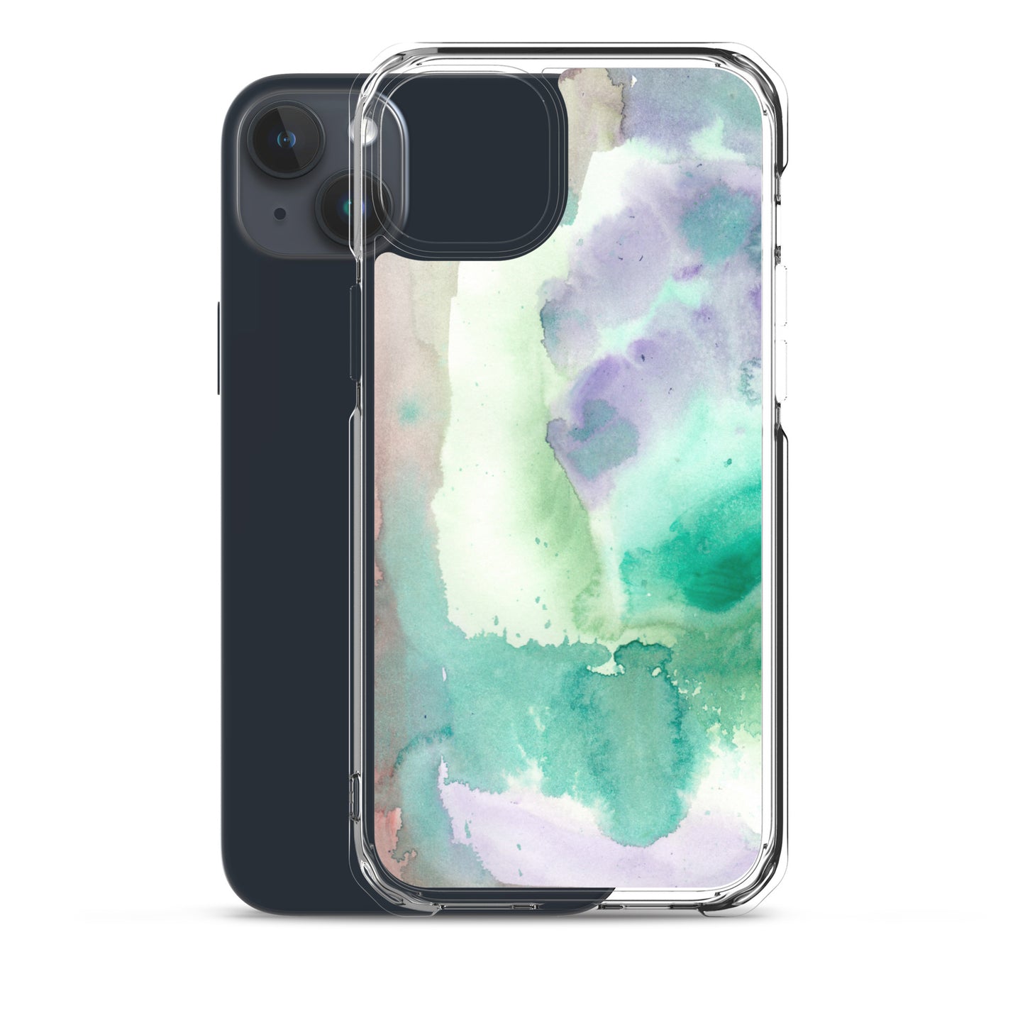Purple and Green Abstract Clear Case for iPhone® - Aquamarine Design - Artistic Gifts for Women - Art by Artist Tania Herrera from Aquamarine Design Studio
