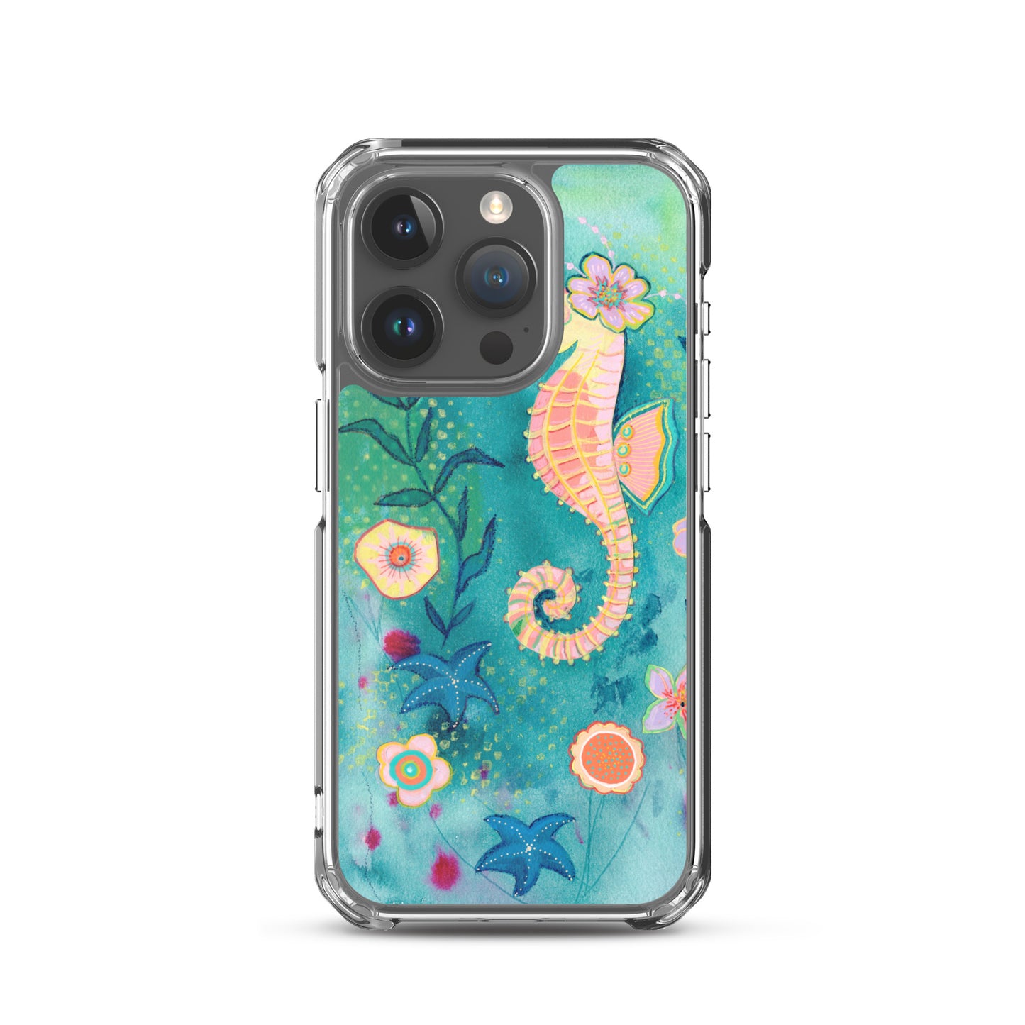 Seahorse Clear Case for iPhone® - Aquamarine Design - Artistic Gifts for Women - Art by Artist Tania Herrera from Aquamarine Design Studio