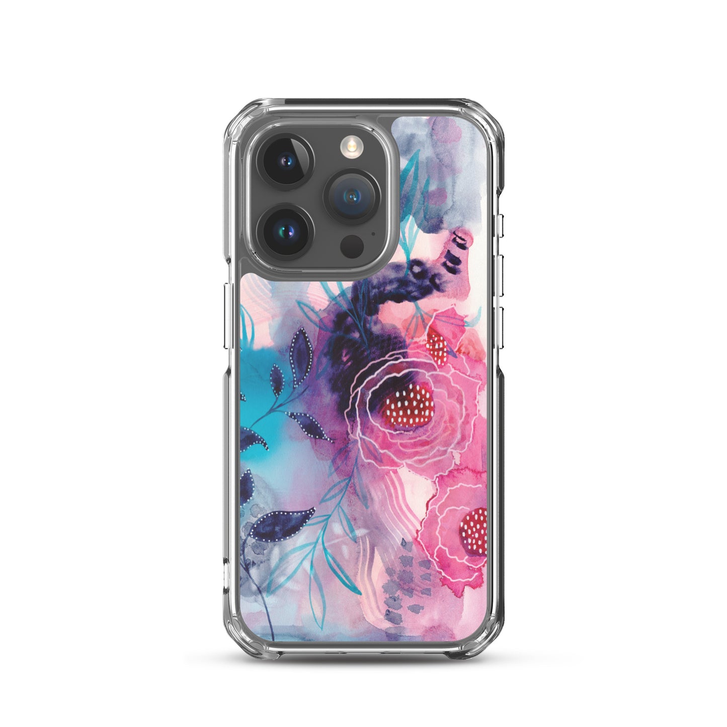 Blue Leaves Clear Case for iPhone® - Aquamarine Design - Artistic Gifts for Women - Art by Artist Tania Herrera from Aquamarine Design Studio