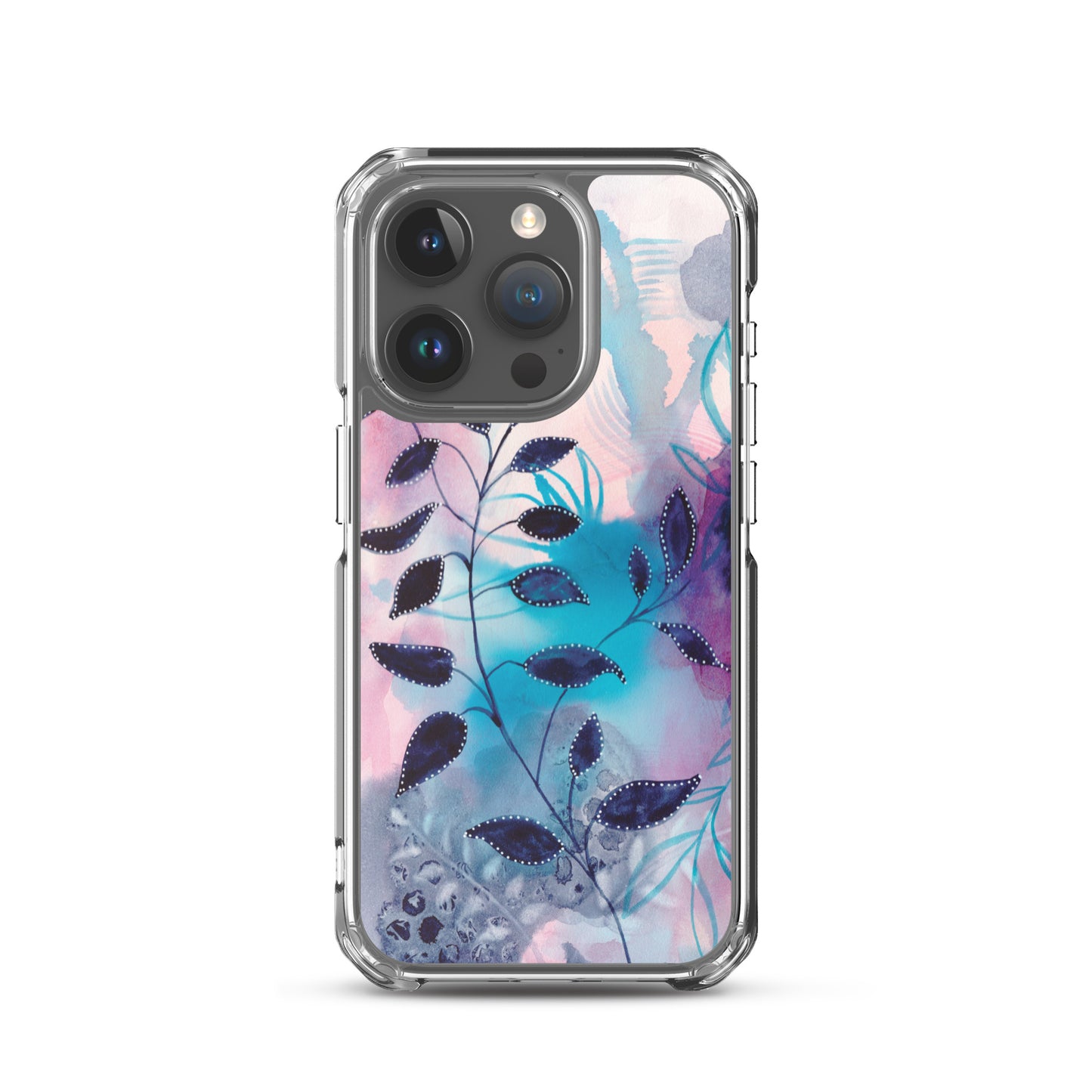 Blue Leaves2 Clear Case for iPhone® - Aquamarine Design - Artistic Gifts for Women - Art by Artist Tania Herrera from Aquamarine Design Studio