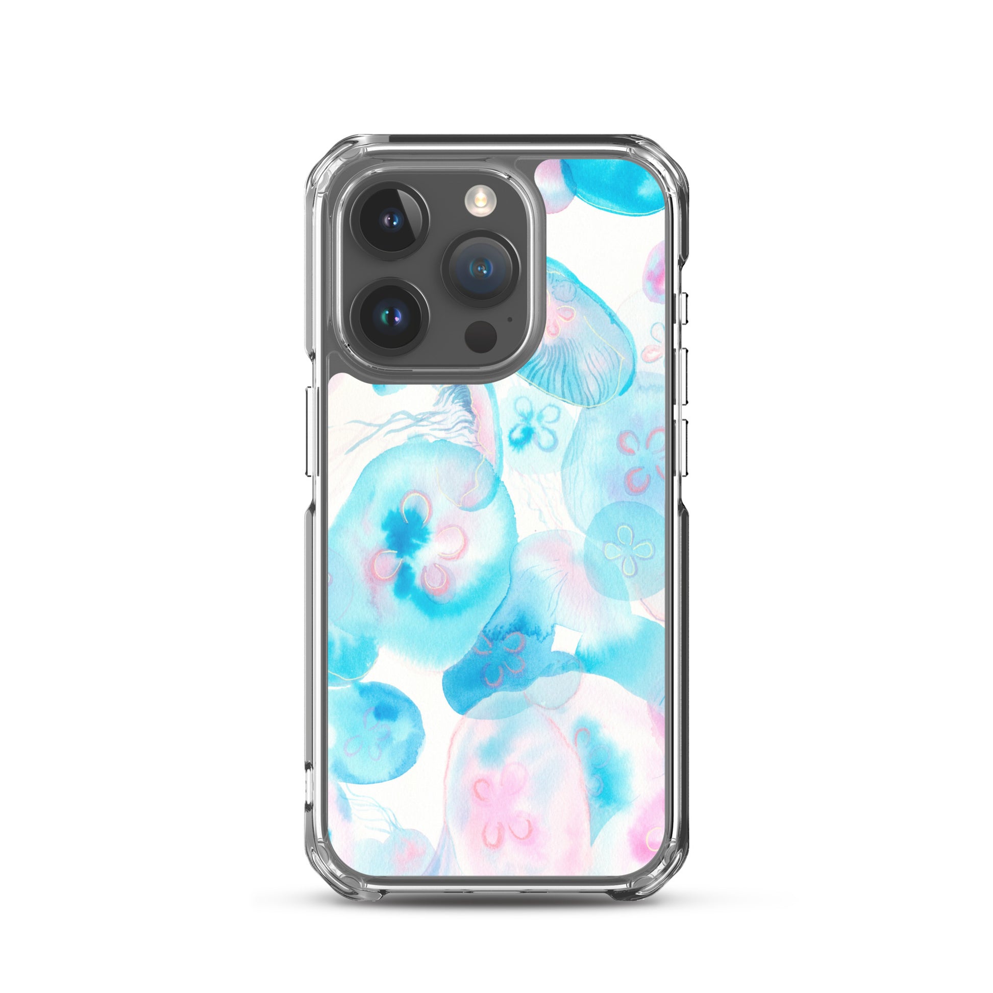 Light Blue Jelly Fish Clear Case for iPhone® - Aquamarine Design - Artistic Gifts for Women - Art by Artist Tania Herrera from Aquamarine Design Studio