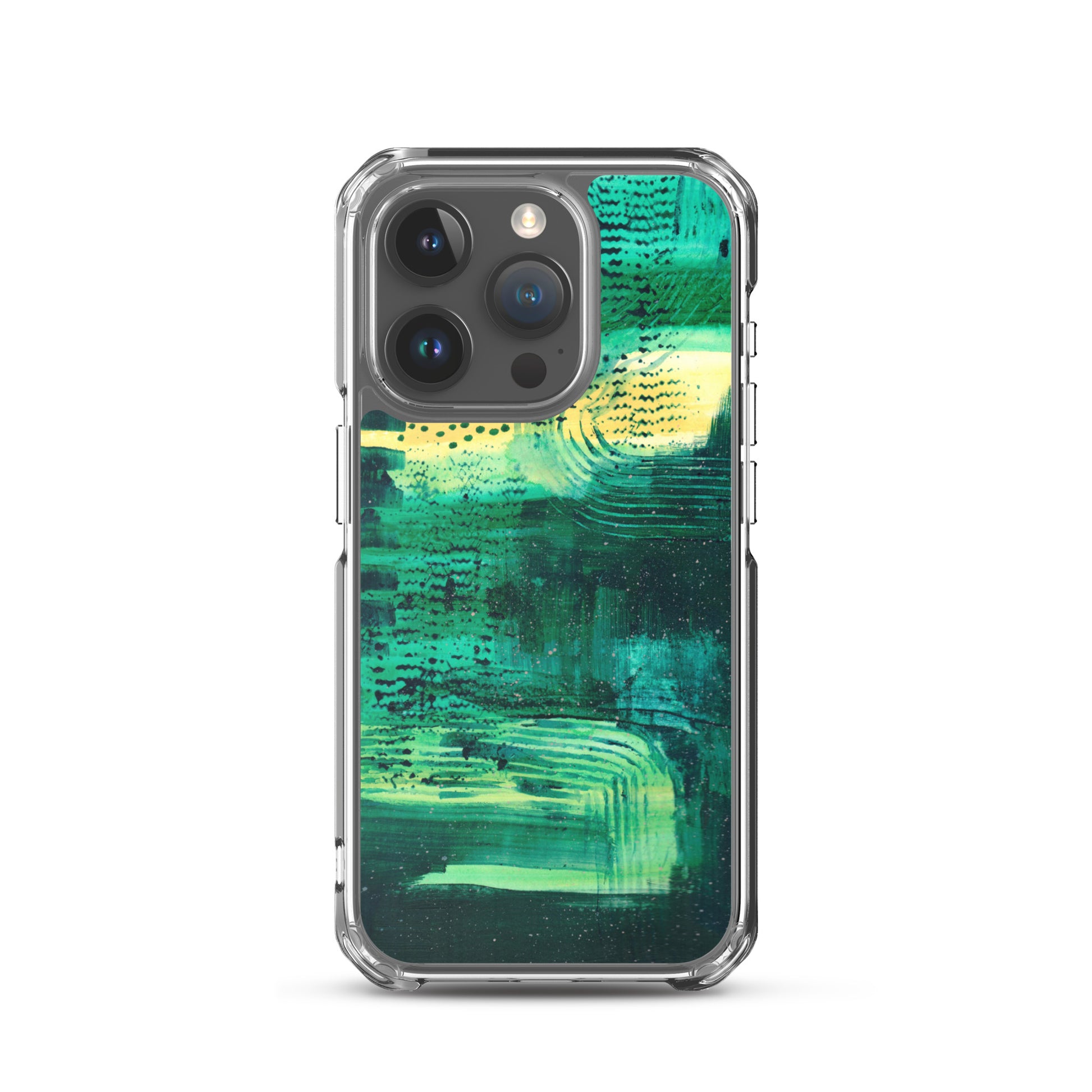 Deep Green Clear Case for iPhone® - Aquamarine Design - Artistic Gifts for Women - Art by Artist Tania Herrera from Aquamarine Design Studio