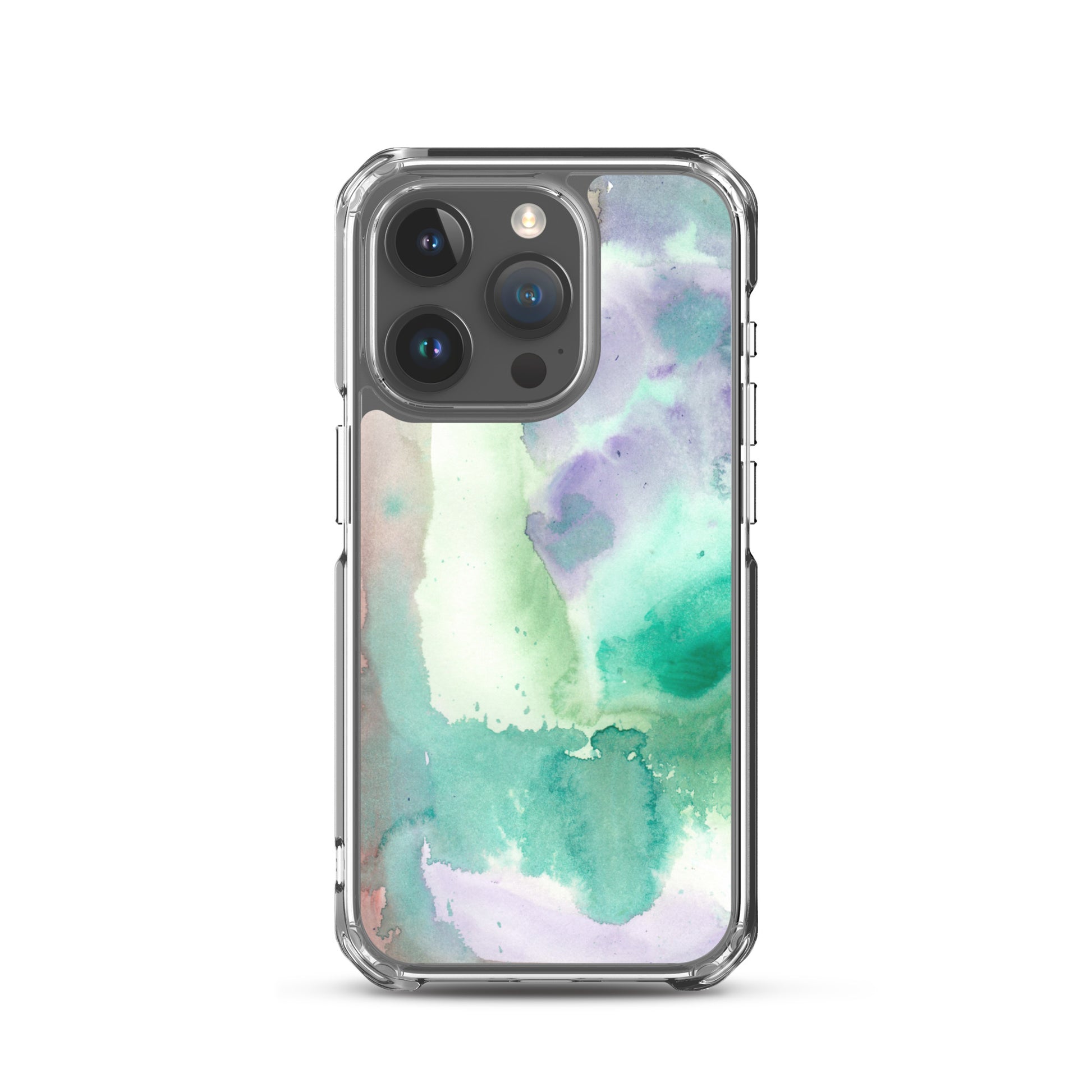 Purple and Green Abstract Clear Case for iPhone® - Aquamarine Design - Artistic Gifts for Women - Art by Artist Tania Herrera from Aquamarine Design Studio