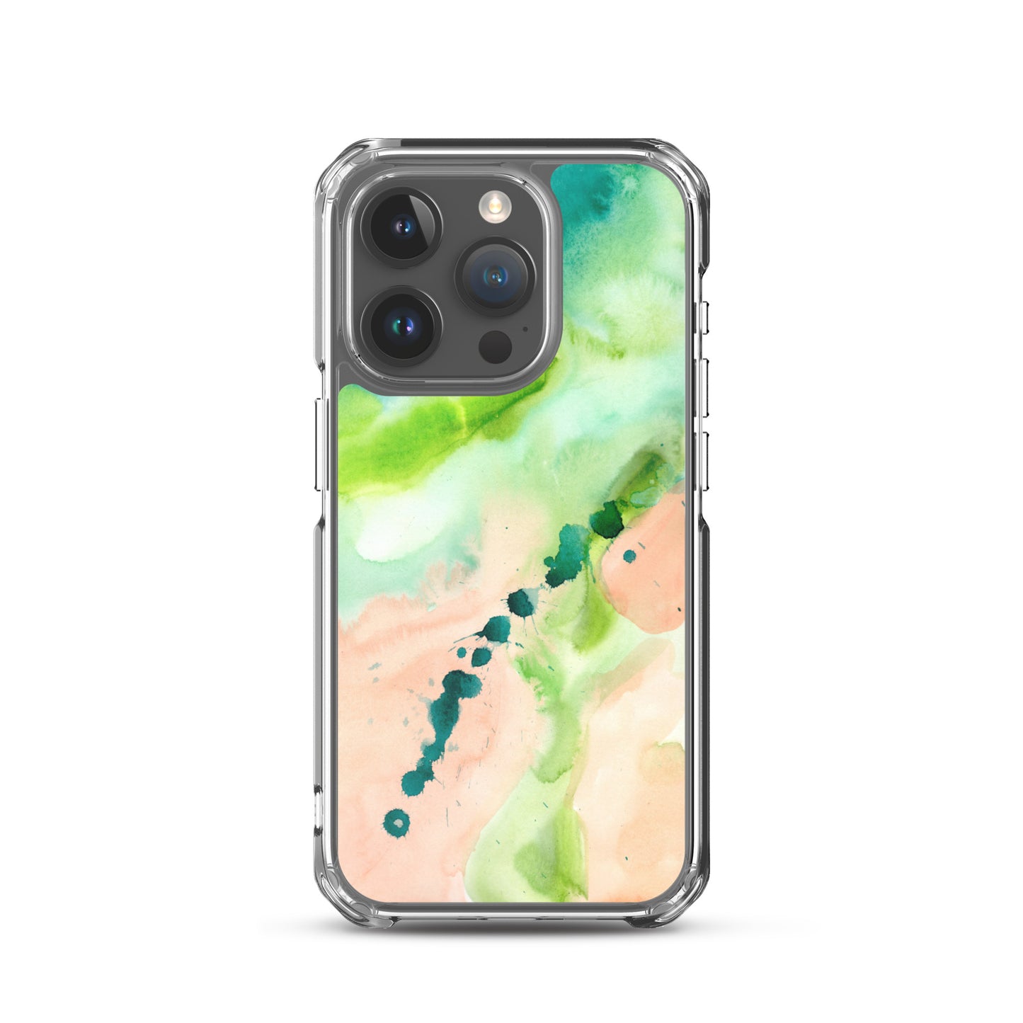 Coral and Aqua Abstract Design Clear Case for iPhone® - Aquamarine Design - Artistic Gifts for Women - Art by Artist Tania Herrera from Aquamarine Design Studio