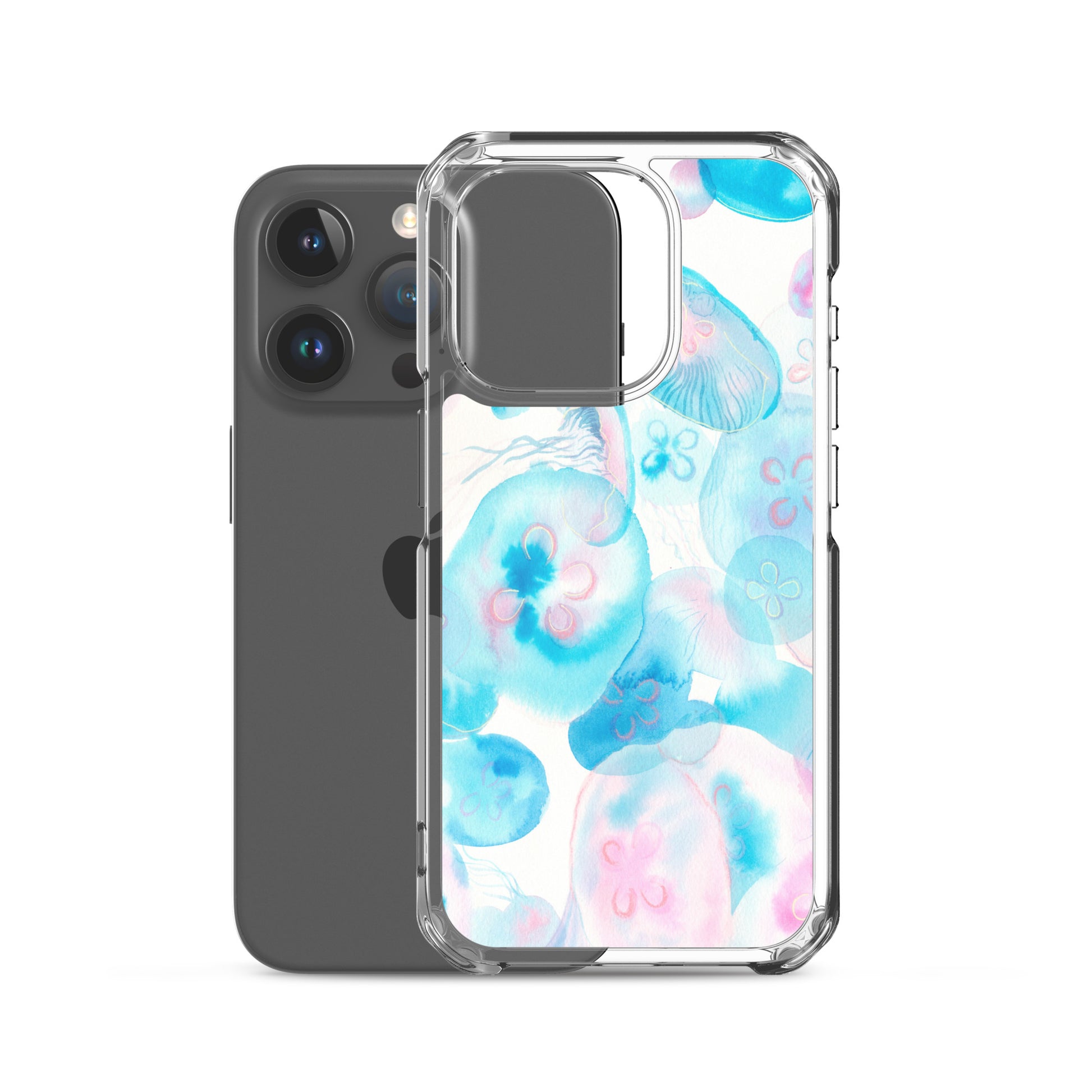 Light Blue Jelly Fish Clear Case for iPhone® - Aquamarine Design - Artistic Gifts for Women - Art by Artist Tania Herrera from Aquamarine Design Studio
