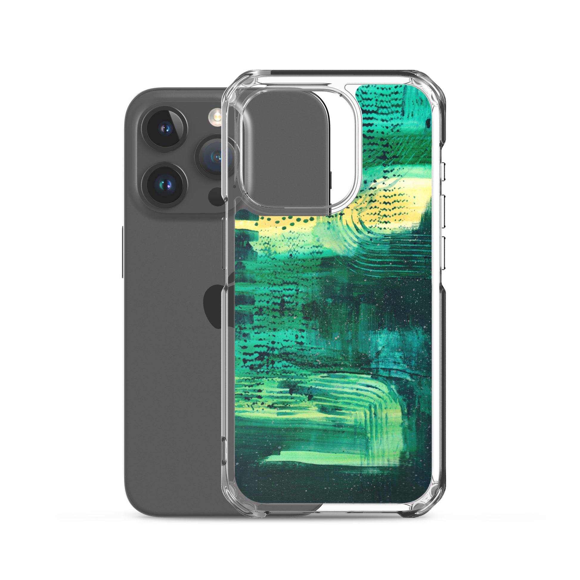 Deep Green Clear Case for iPhone® - Aquamarine Design - Artistic Gifts for Women - Art by Artist Tania Herrera from Aquamarine Design Studio