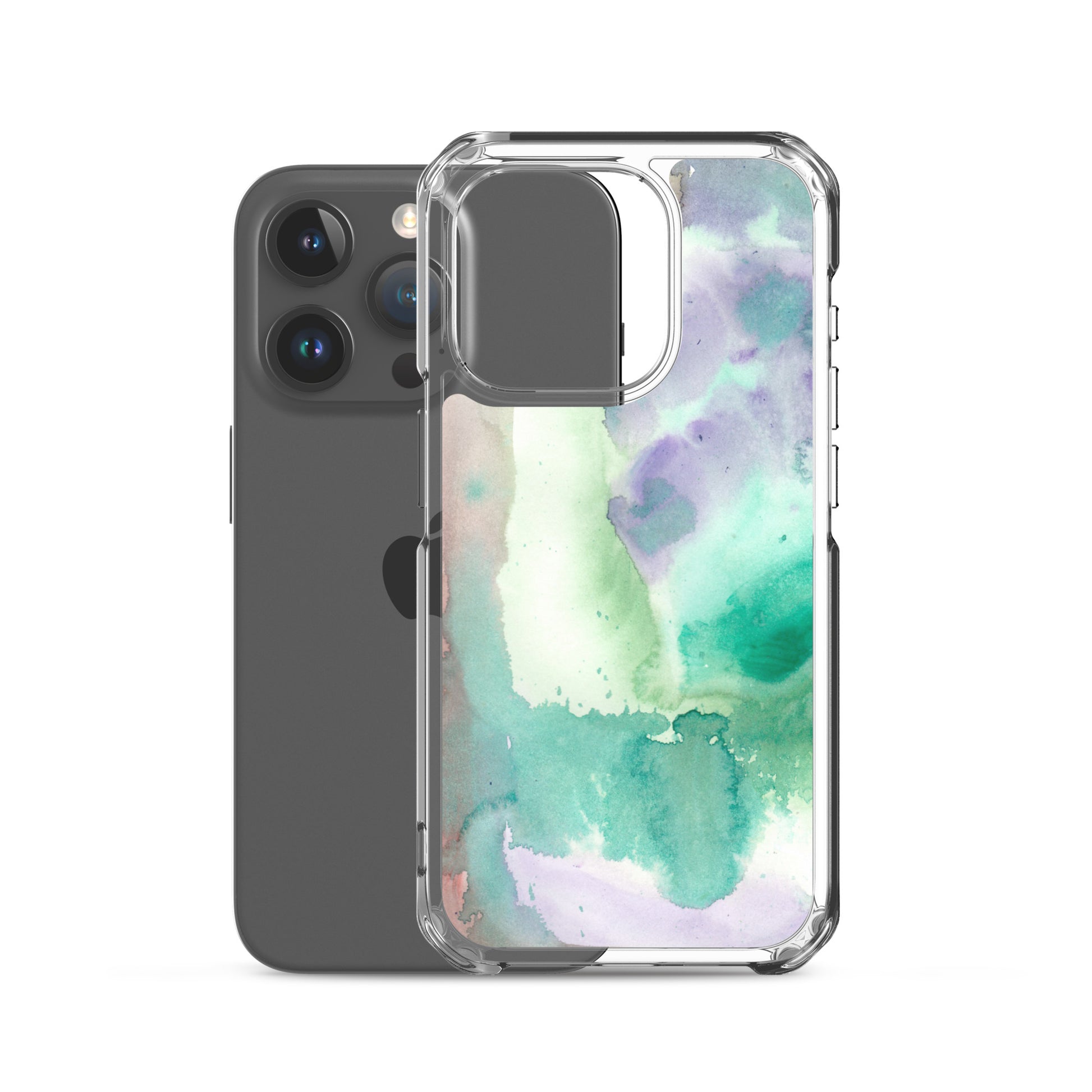 Purple and Green Abstract Clear Case for iPhone® - Aquamarine Design - Artistic Gifts for Women - Art by Artist Tania Herrera from Aquamarine Design Studio