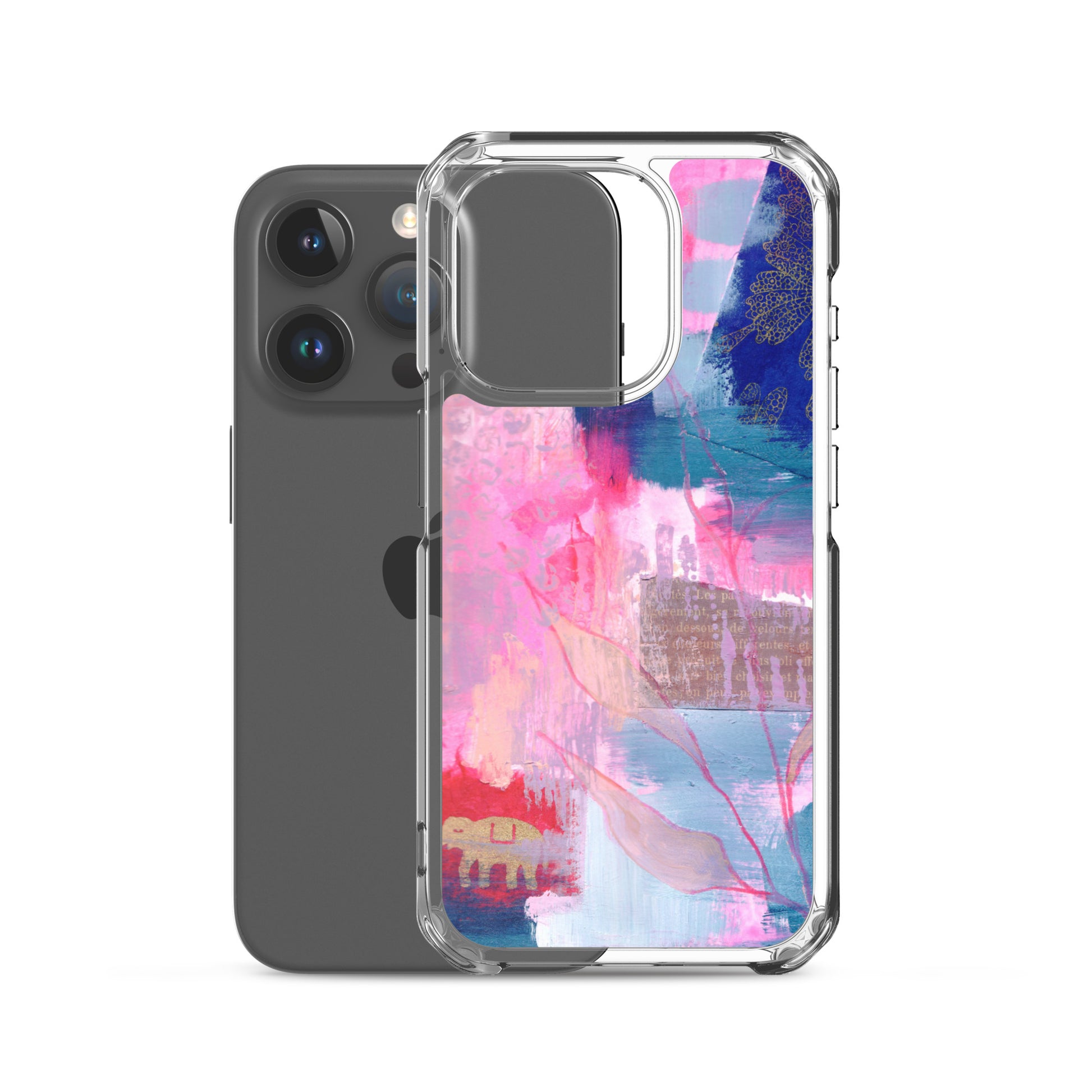 Collage Design Clear Case for iPhone® - Aquamarine Design - Artistic Gifts for Women - Art by Artist Tania Herrera from Aquamarine Design Studio